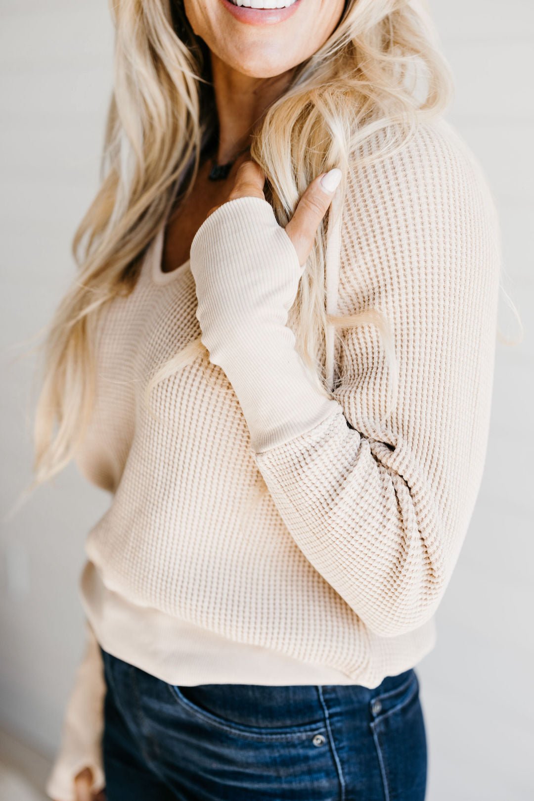 Everyday Vintage Waffle Sweater - Taupe - Mainstream Boutique