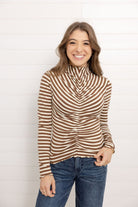 Mac And Me Stripe Ruched Top - Mainstream Boutique