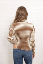 Mac And Me Stripe Ruched Top - Mainstream Boutique