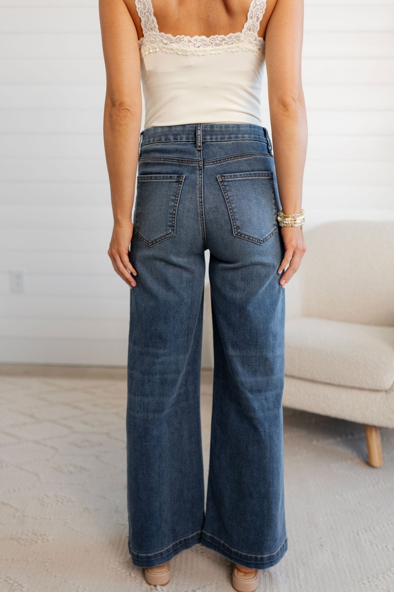 Meg High Rise Wide Leg W/ Patch Pocket - Mainstream Boutique