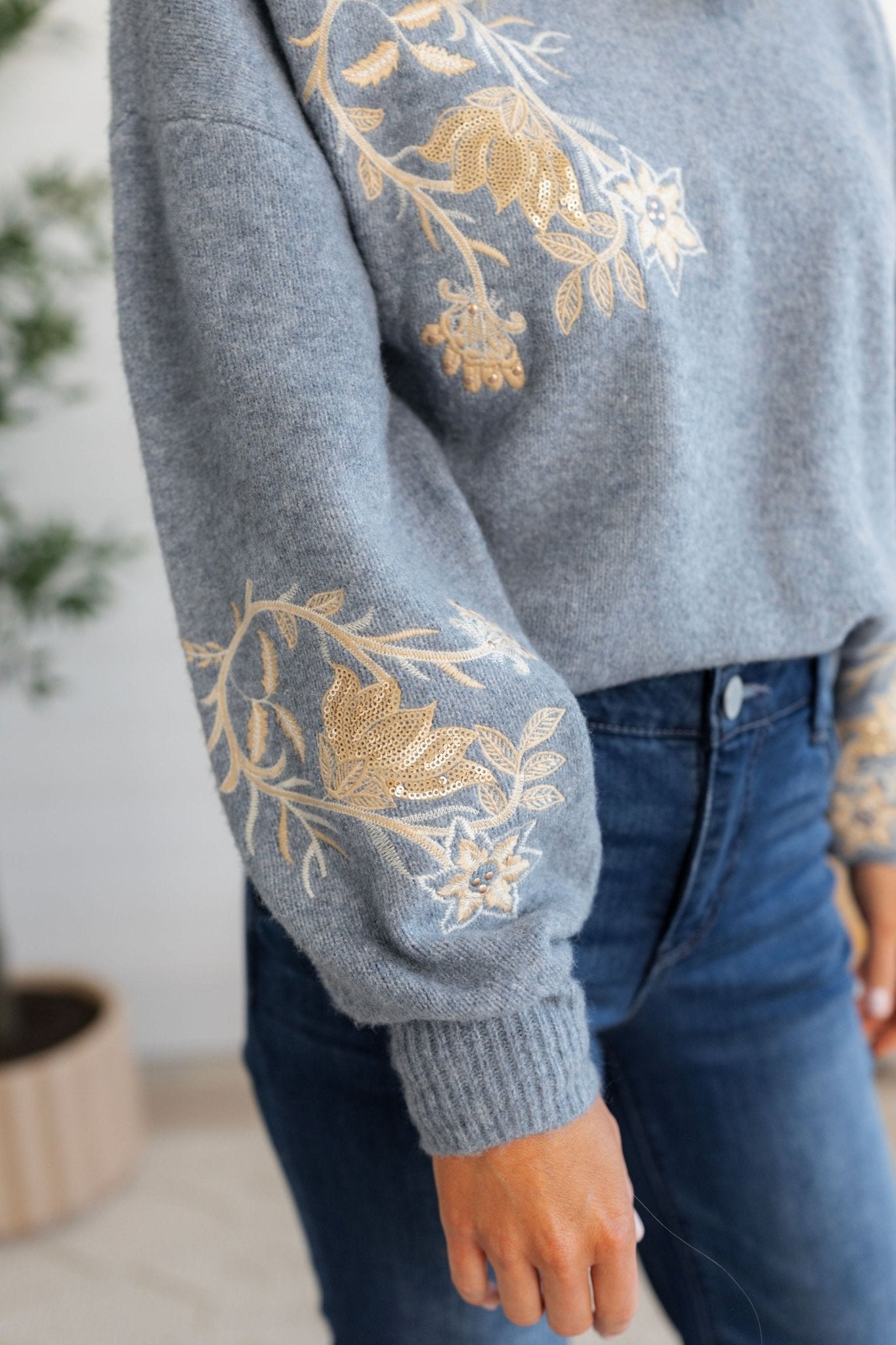 Long Sleeve Mock Neck Sweater - Mainstream Boutique