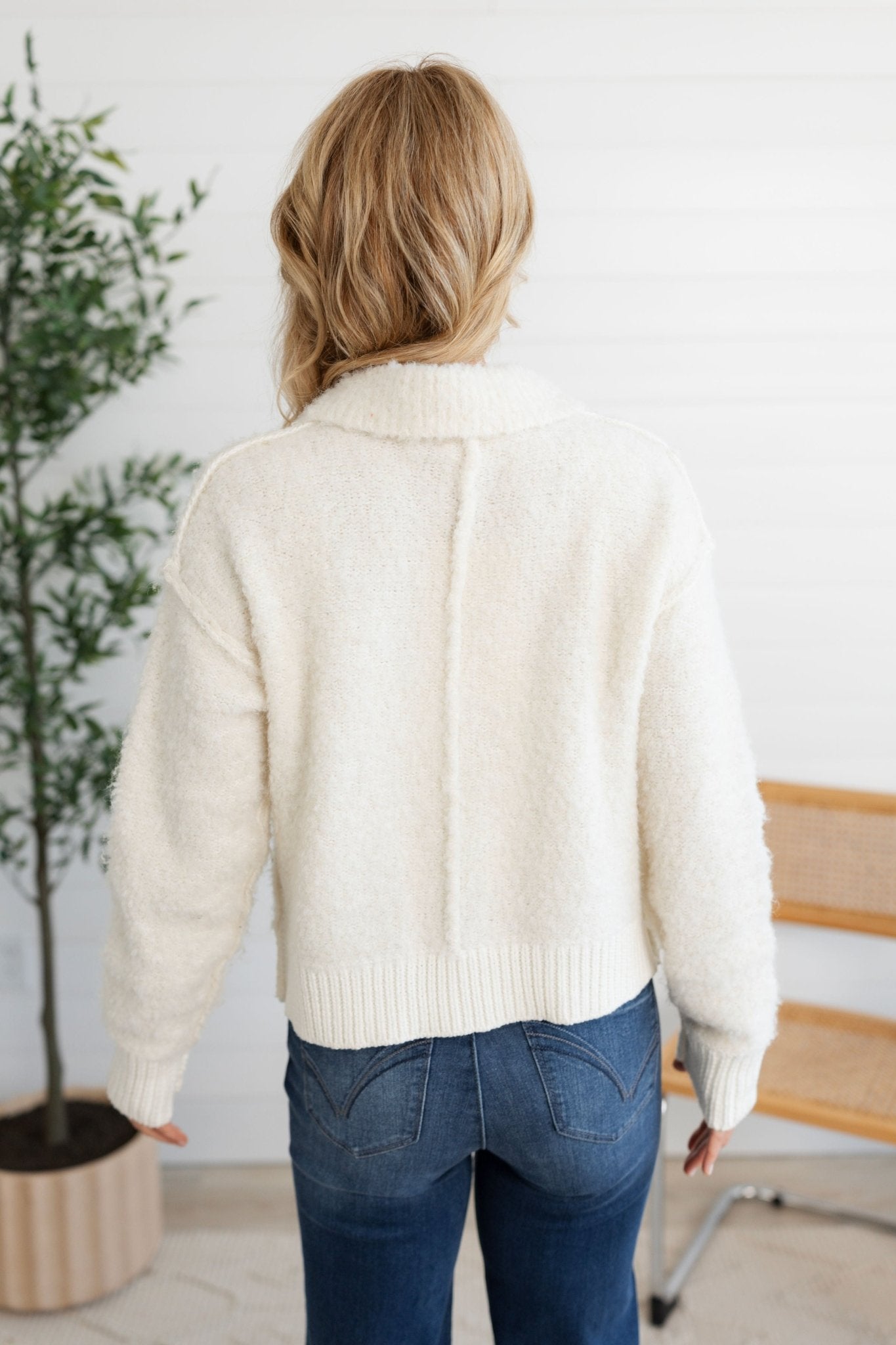 Zip - Up Sweater Jacket - Mainstream Boutique