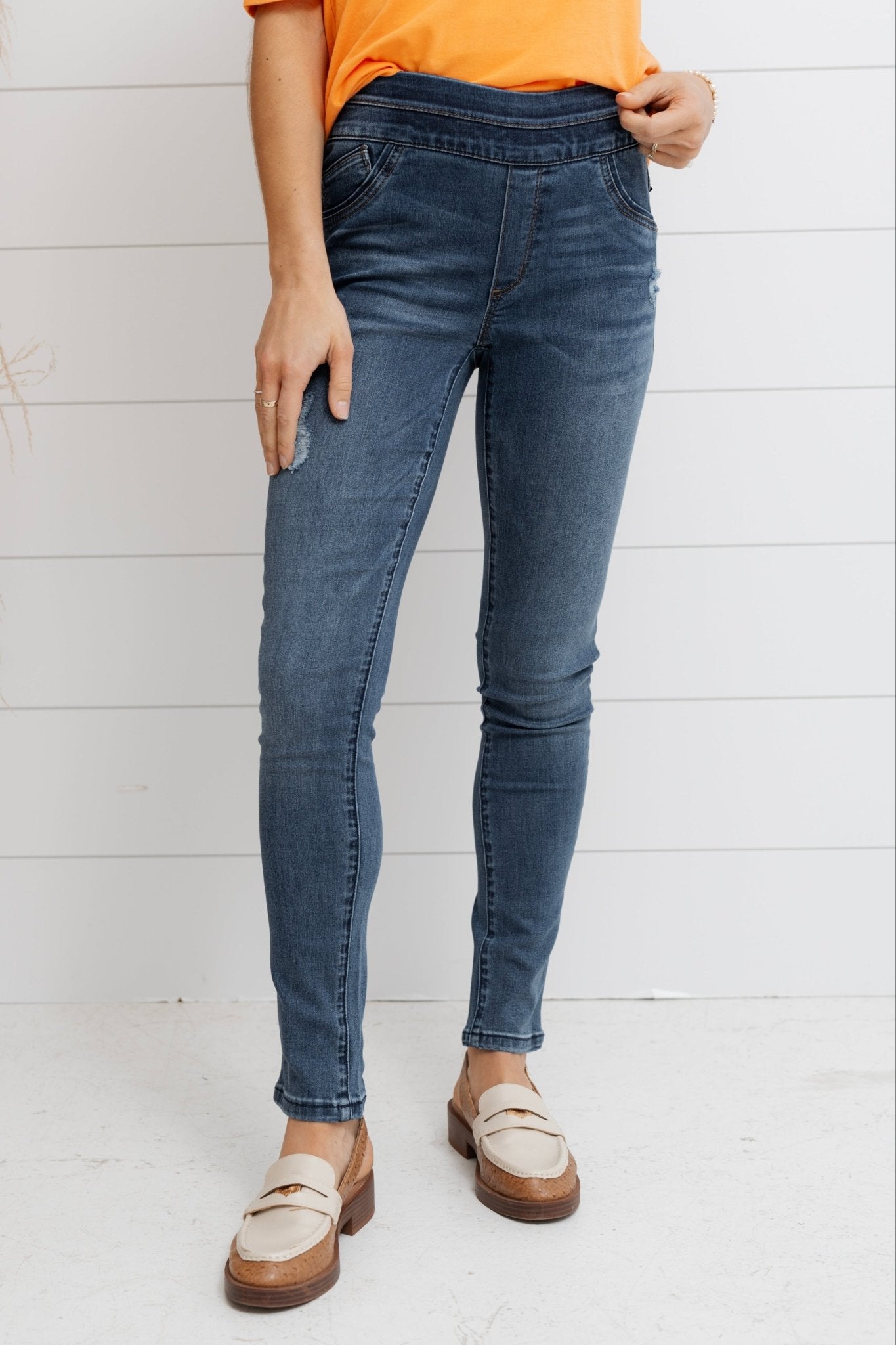High Rise Ankle Glider - Blue - Mainstream Boutique