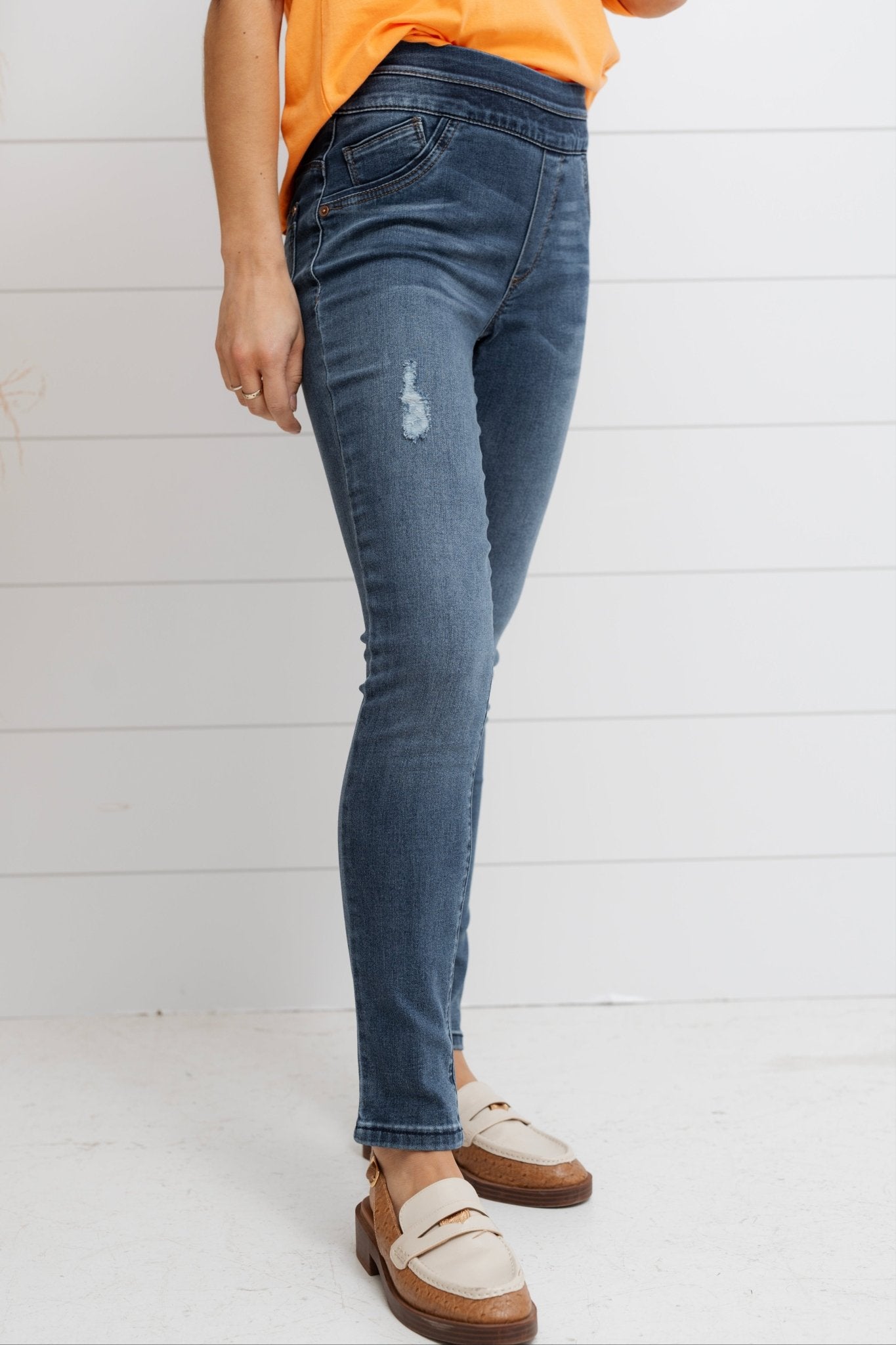 High Rise Ankle Glider - Blue - Mainstream Boutique