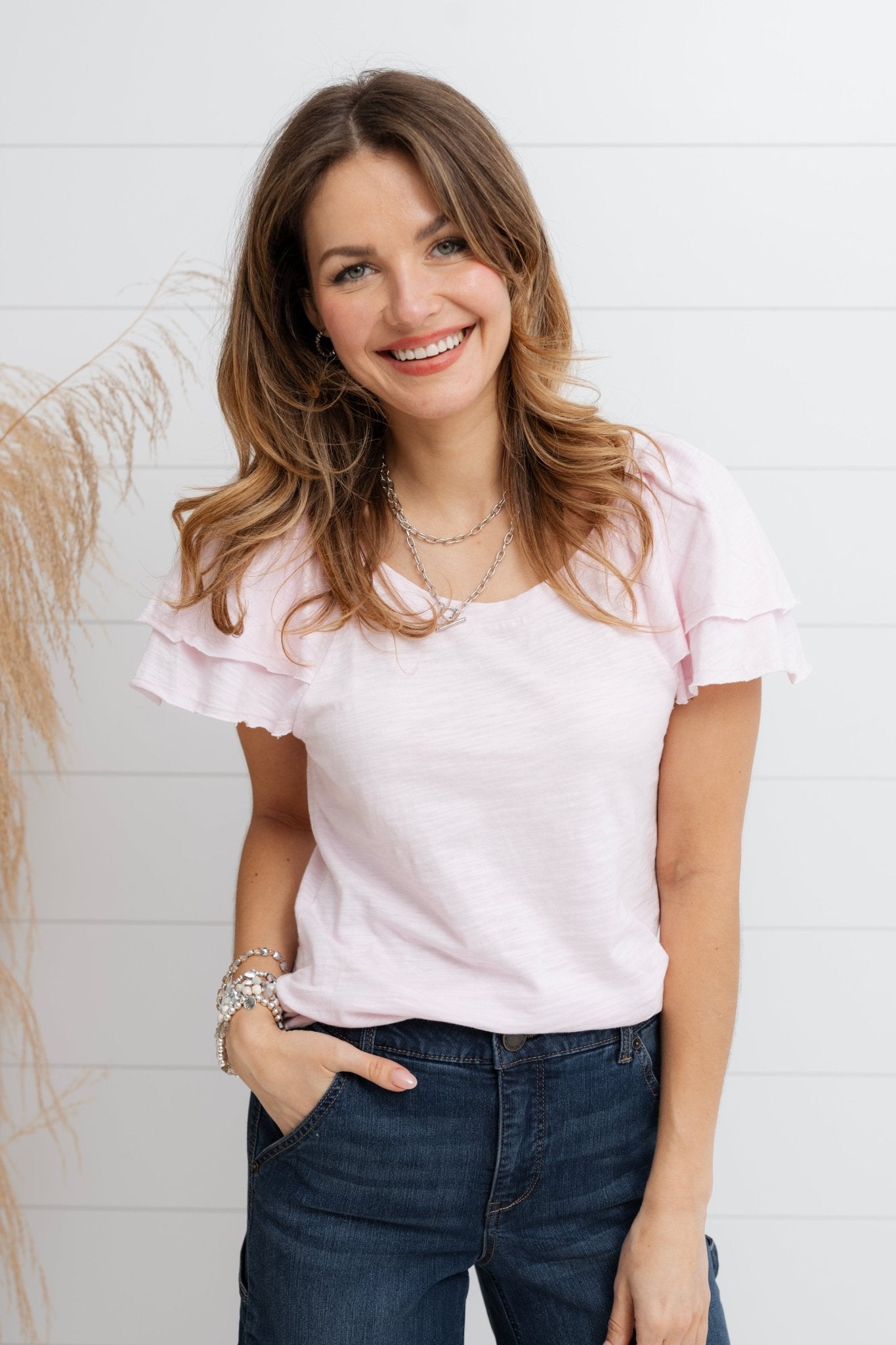 Flutter Sleeve Top - Orchid - Mainstream Boutique