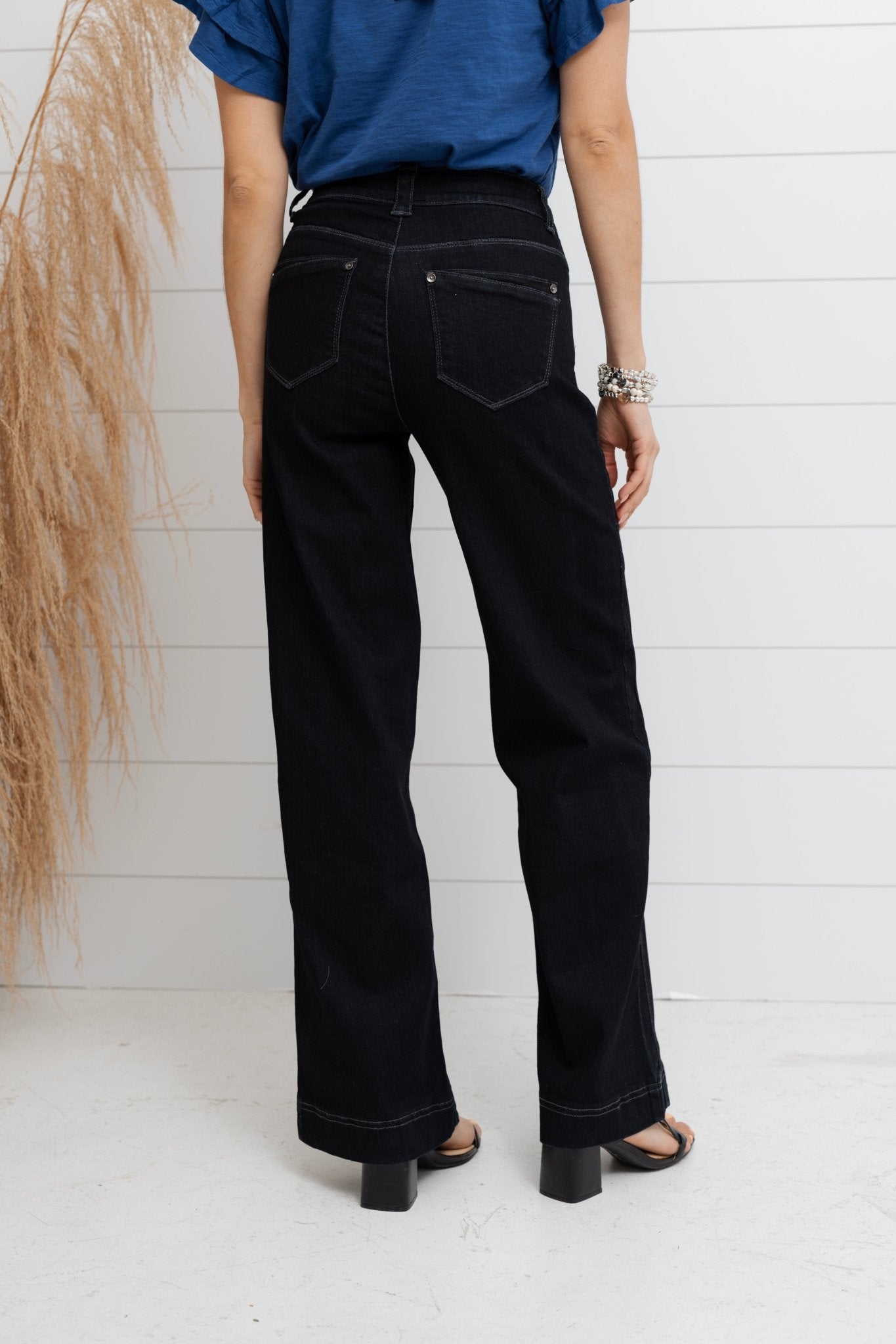 Skyrise Wide Leg With Double Side Seam - Mainstream Boutique