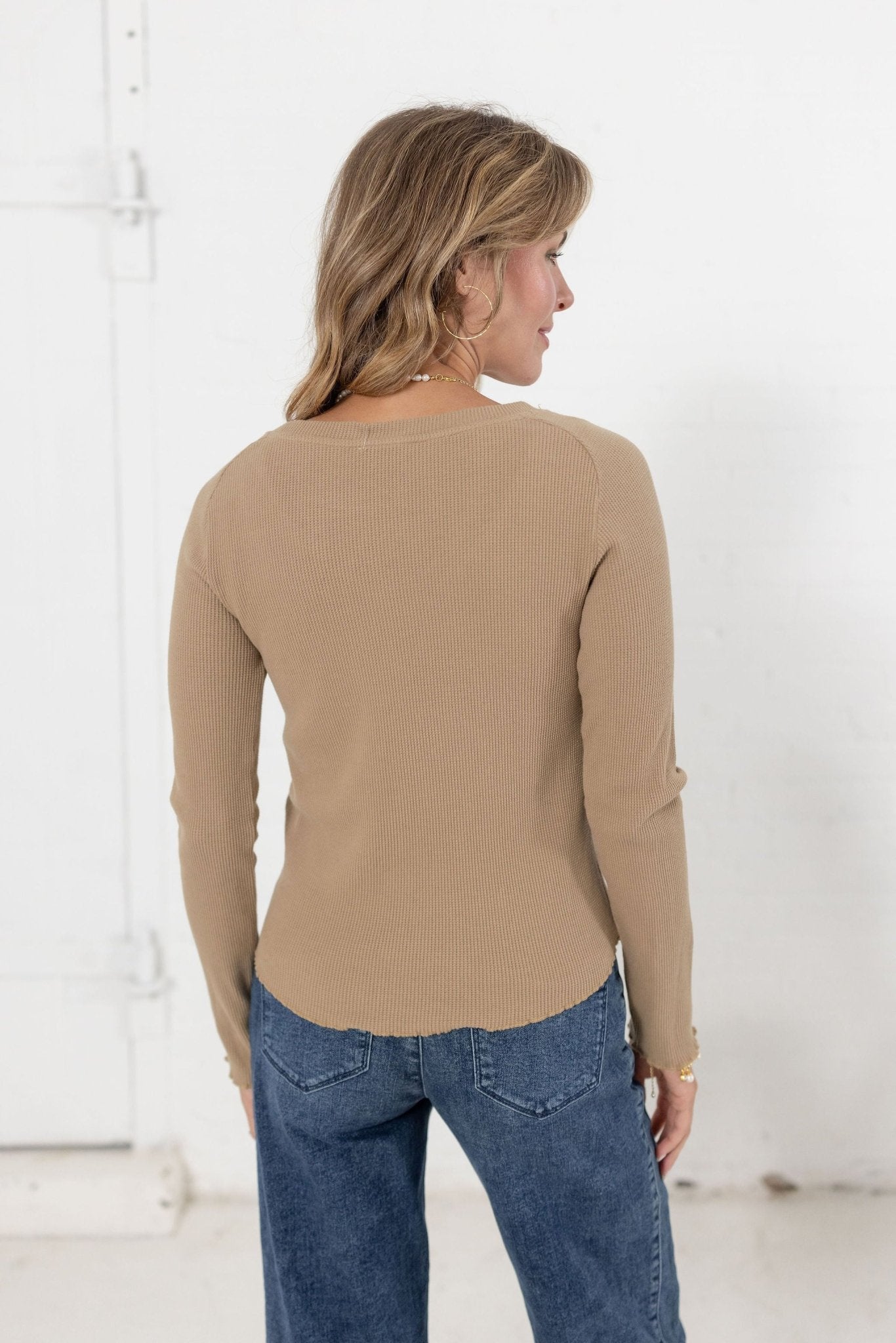 Mac And Me Ribbed Waffle Knit Long Sleeve - Mainstream Boutique