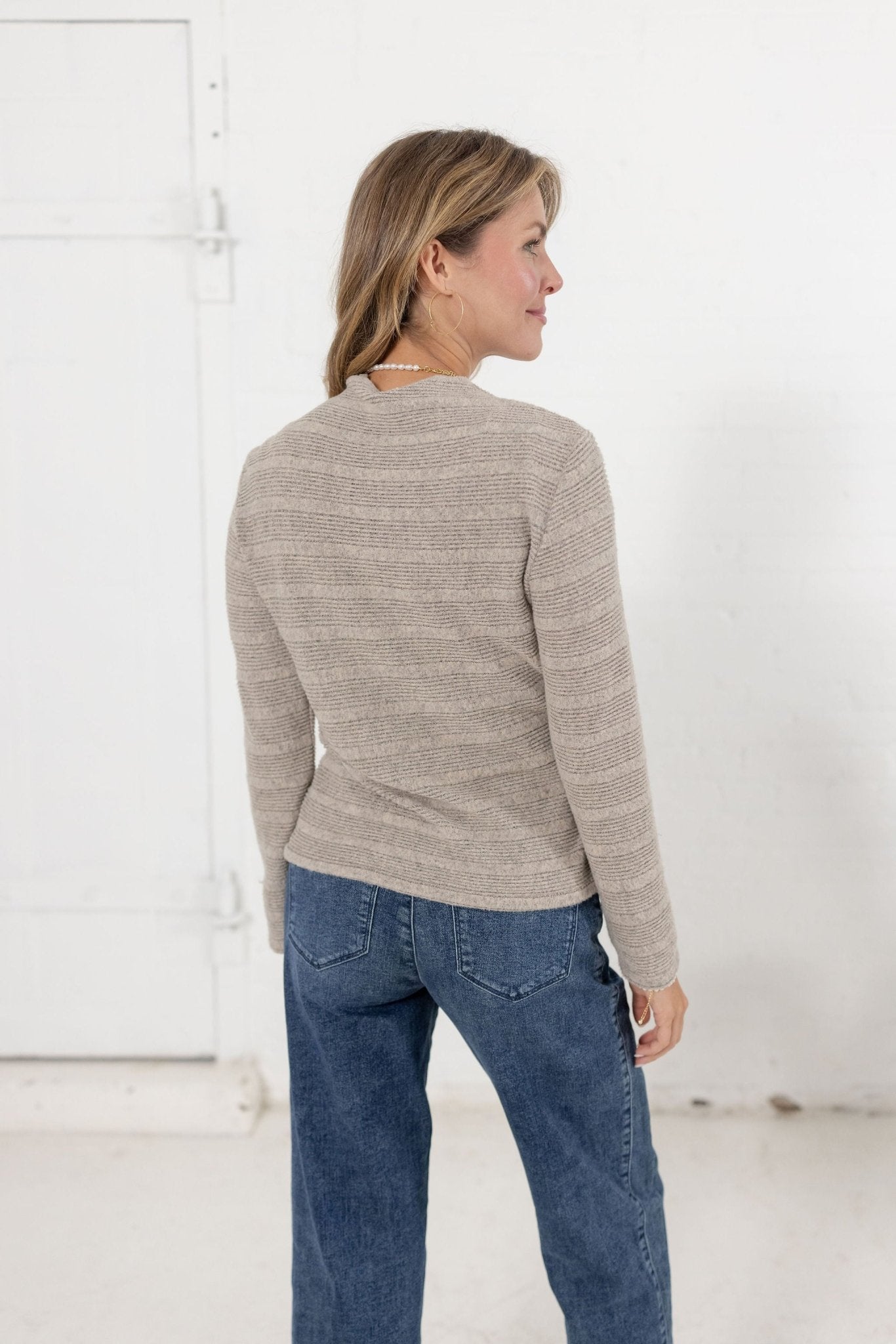 Mock Neck Asymmetrical Side Rouching Top - Mainstream Boutique