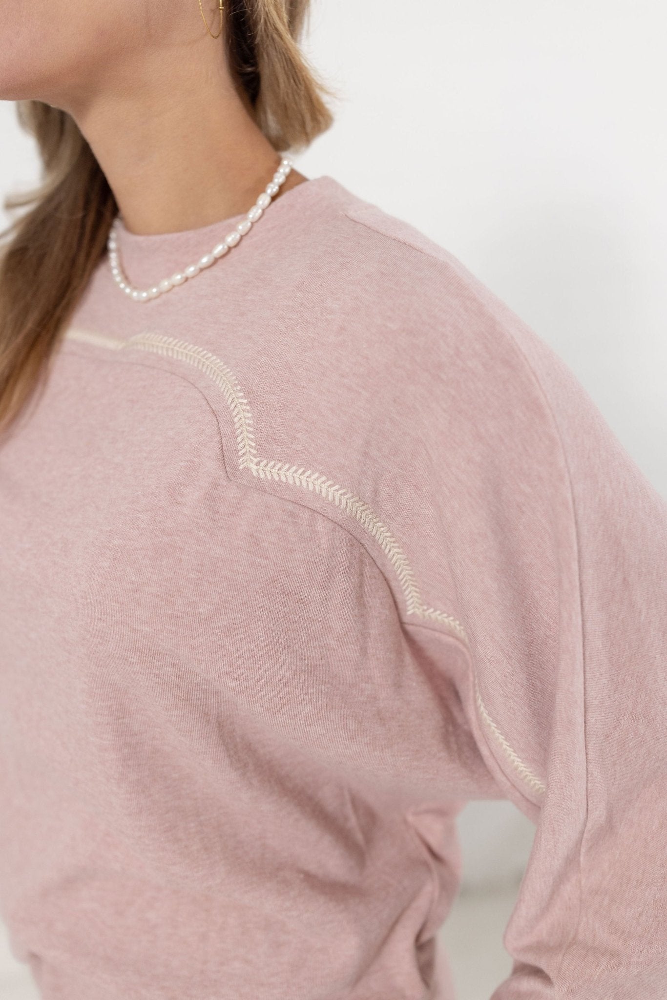 Dolman Sleeve Top With Embroidery Detail - Mainstream Boutique