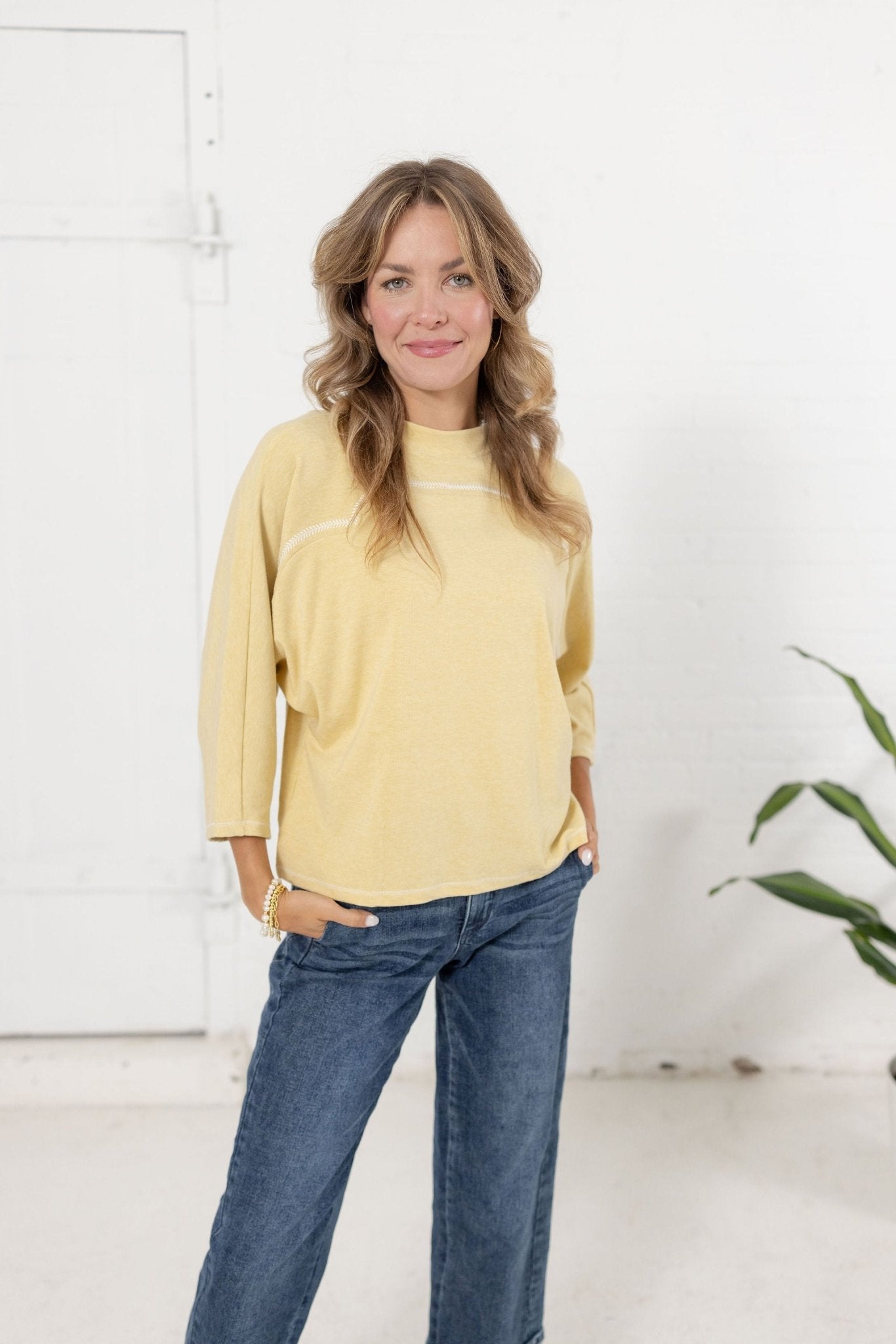 Dolman Sleeve Top With Embroidery Detail - Mainstream Boutique