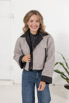 Cropped Reversible Jacket W/ Oversized Patch Pockets - Mainstream Boutique