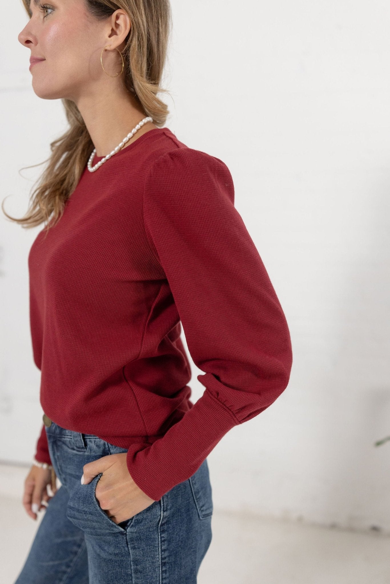 Mac And Me Gathered Shoulder Top - Mainstream Boutique