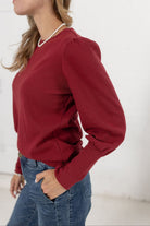 Mac And Me Gathered Shoulder Top - Mainstream Boutique