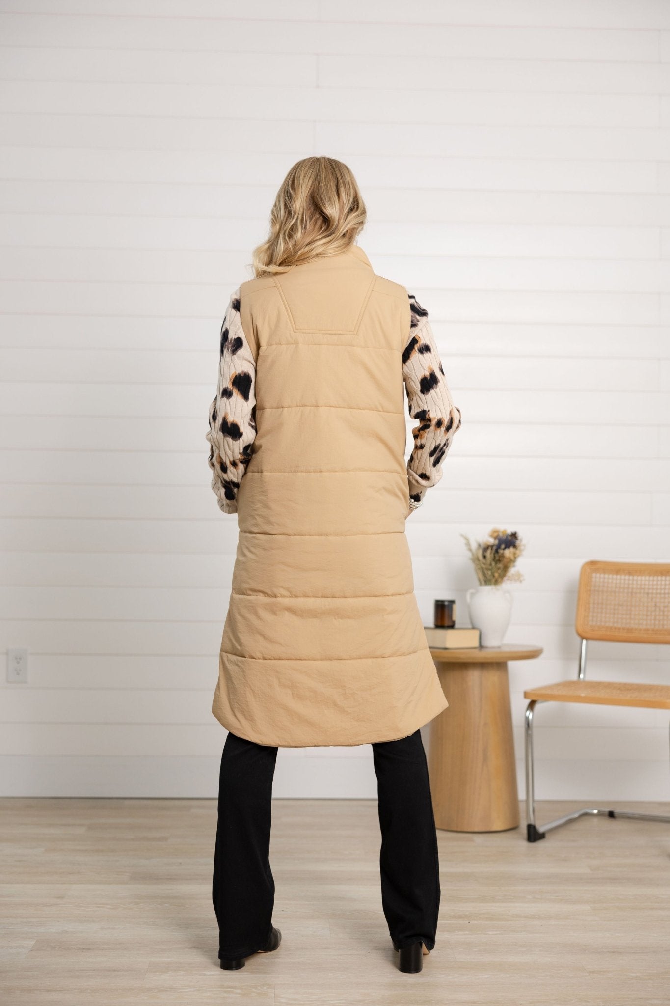 MB Contrast Zipper Quilted Vest - Mainstream Boutique