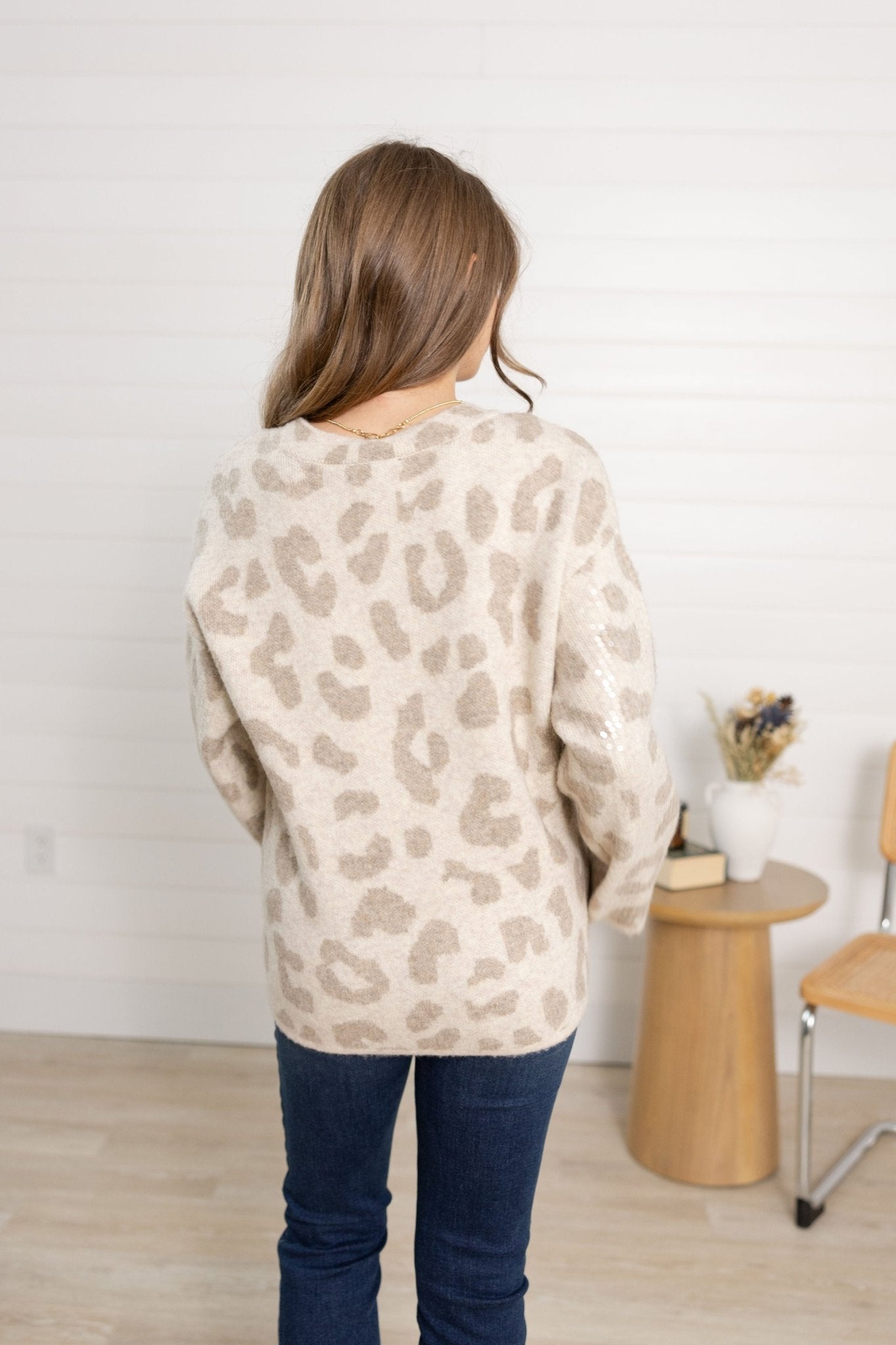 MB Sequin Leopard Sweater - Mainstream Boutique