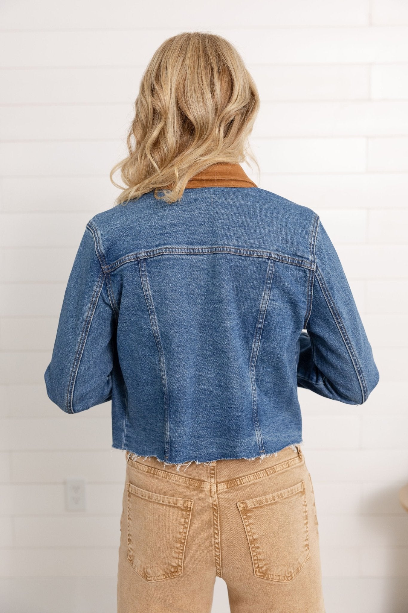KUT Kerry Contrast Collar Denim Jacket - Mainstream Boutique
