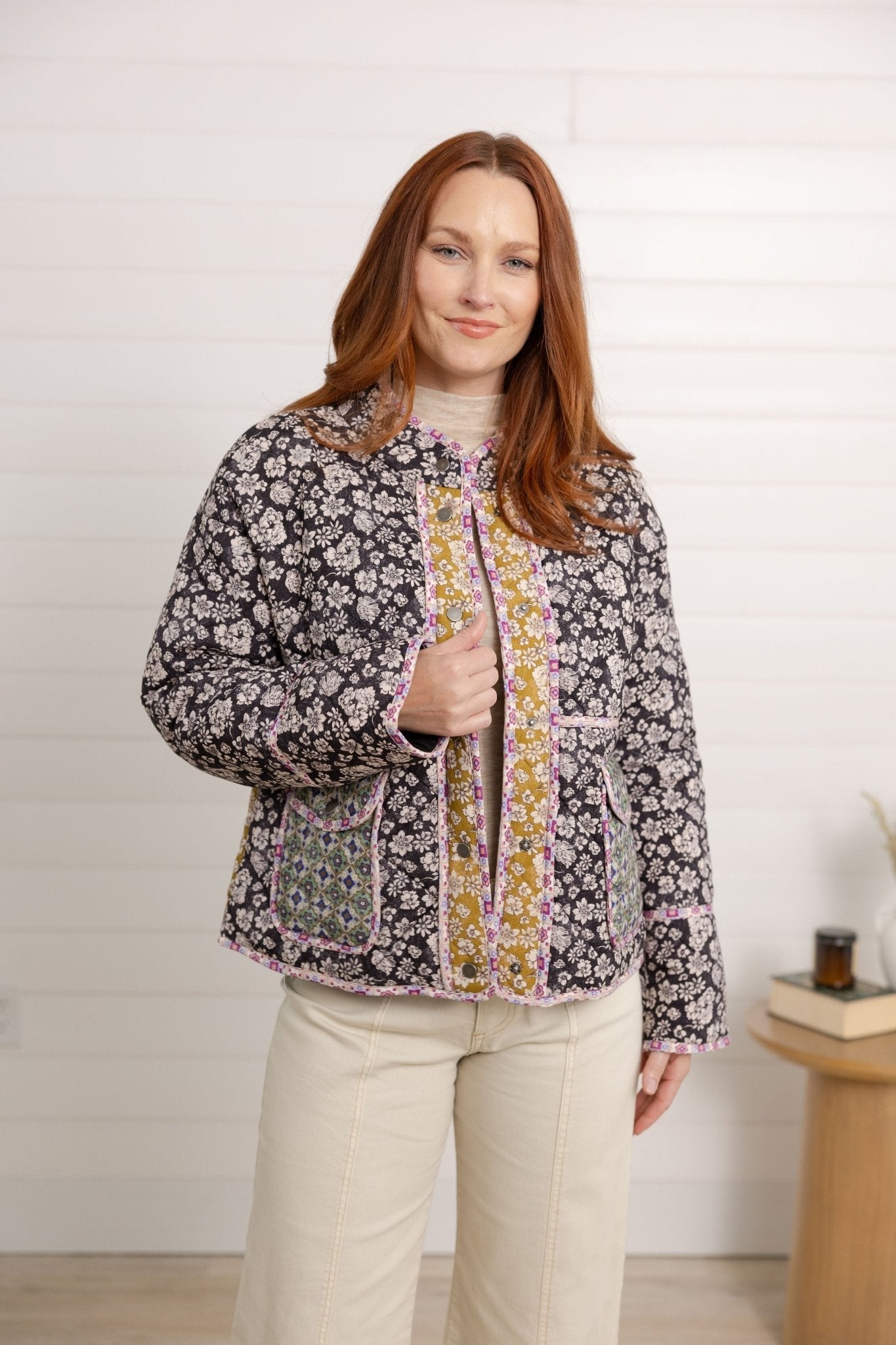 Mixed Media Quilted Jacket - Mainstream Boutique