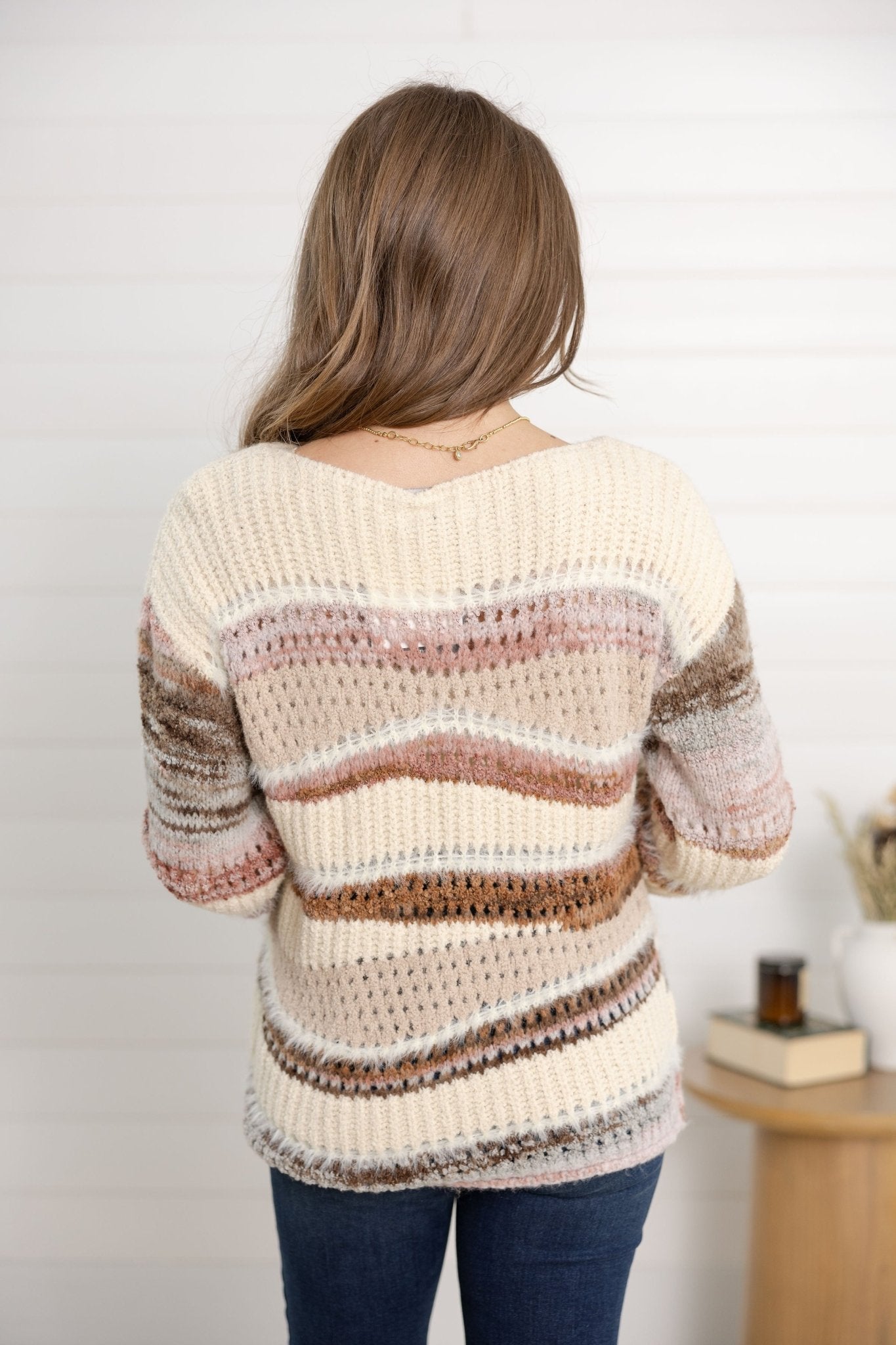Charlie B Mixed Knit Striped Sweater - Mainstream Boutique