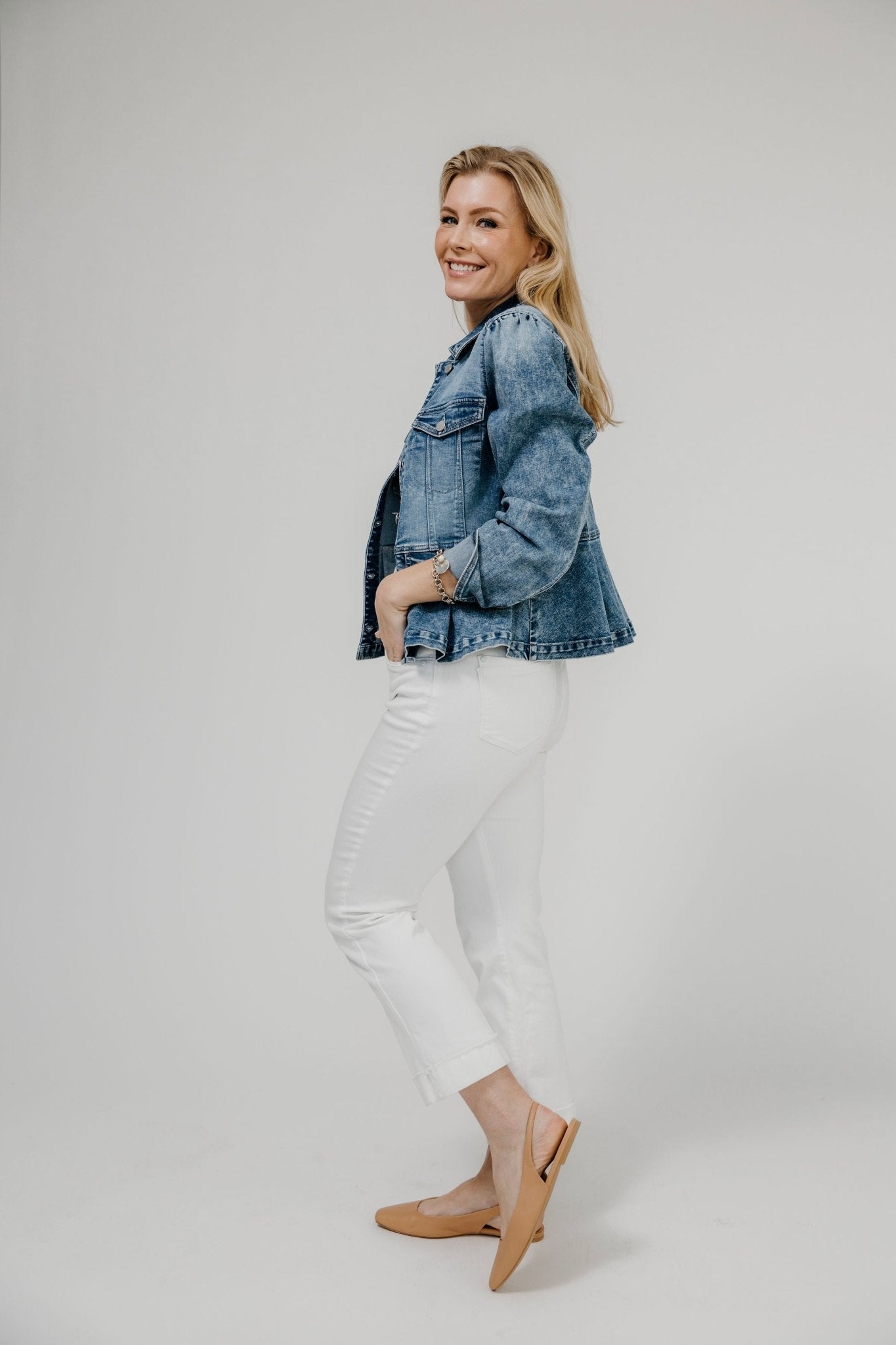 Puff Long Sleeve Peplum Pleat Jacket - Mainstream Boutique