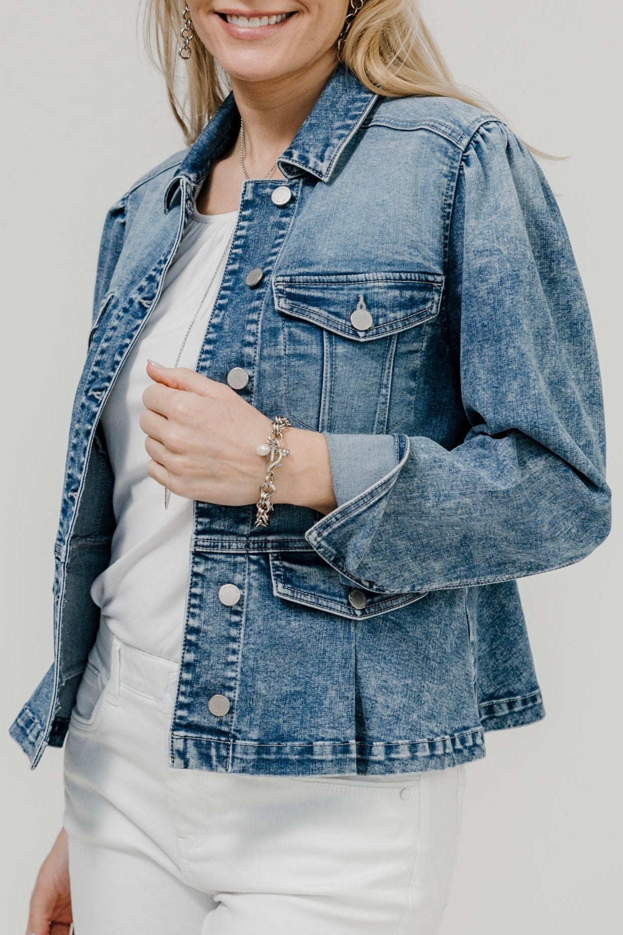 Puff Long Sleeve Peplum Pleat Jacket - Mainstream Boutique