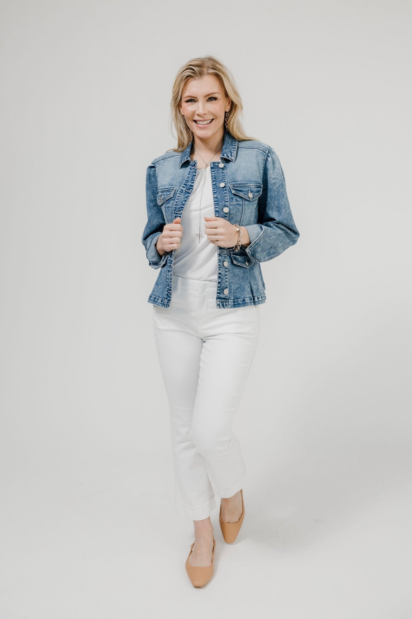 Puff Long Sleeve Peplum Pleat Jacket - Mainstream Boutique