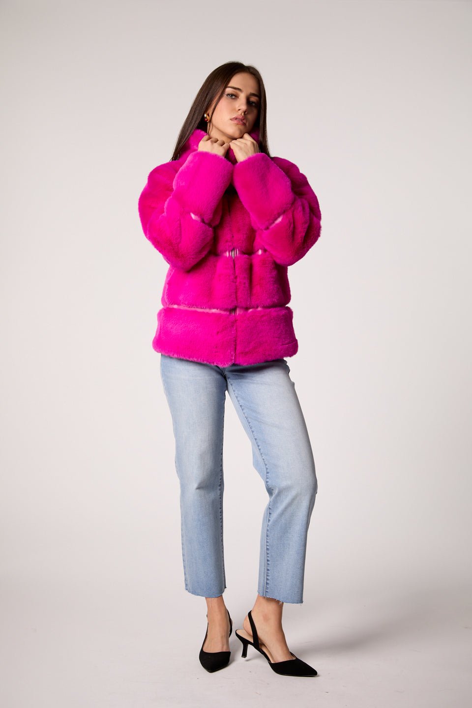 Blue Revival Mob Wife Unreal Fur Jacket - Hot Pink - Mainstream Boutique