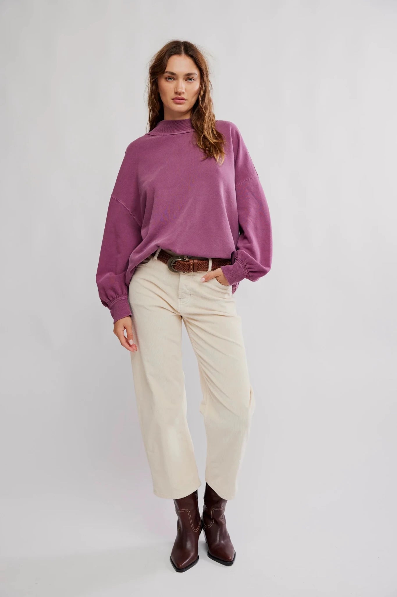 Free People Palm Springs Pullover - Damson - Mainstream Boutique