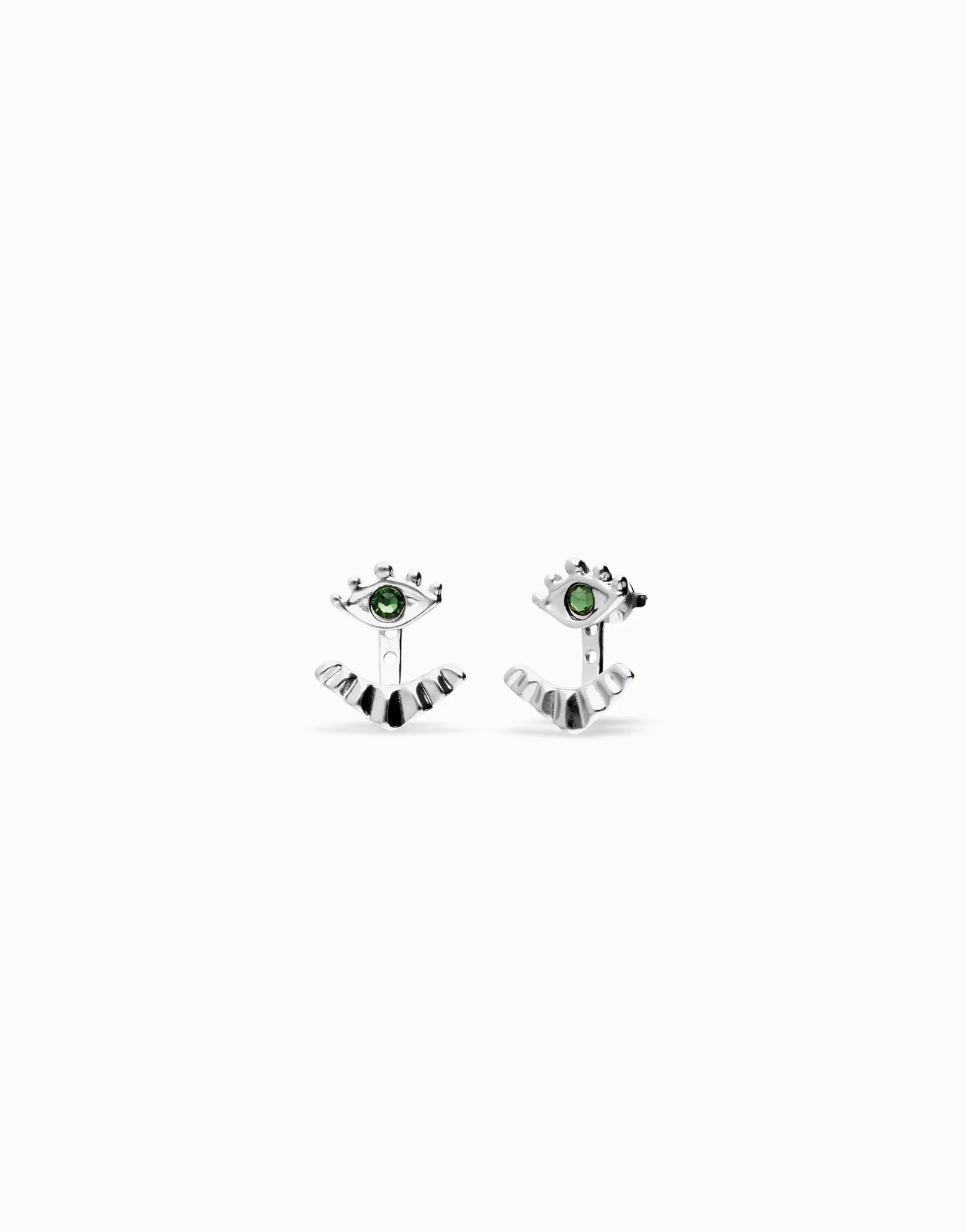 UNOde50 - Eye - shaped Stud Earrings With Verde Crystal - Mainstream Boutique