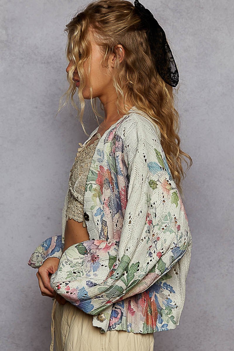 Balloon Sleeve Butterfly Cardigan - Mainstream Boutique