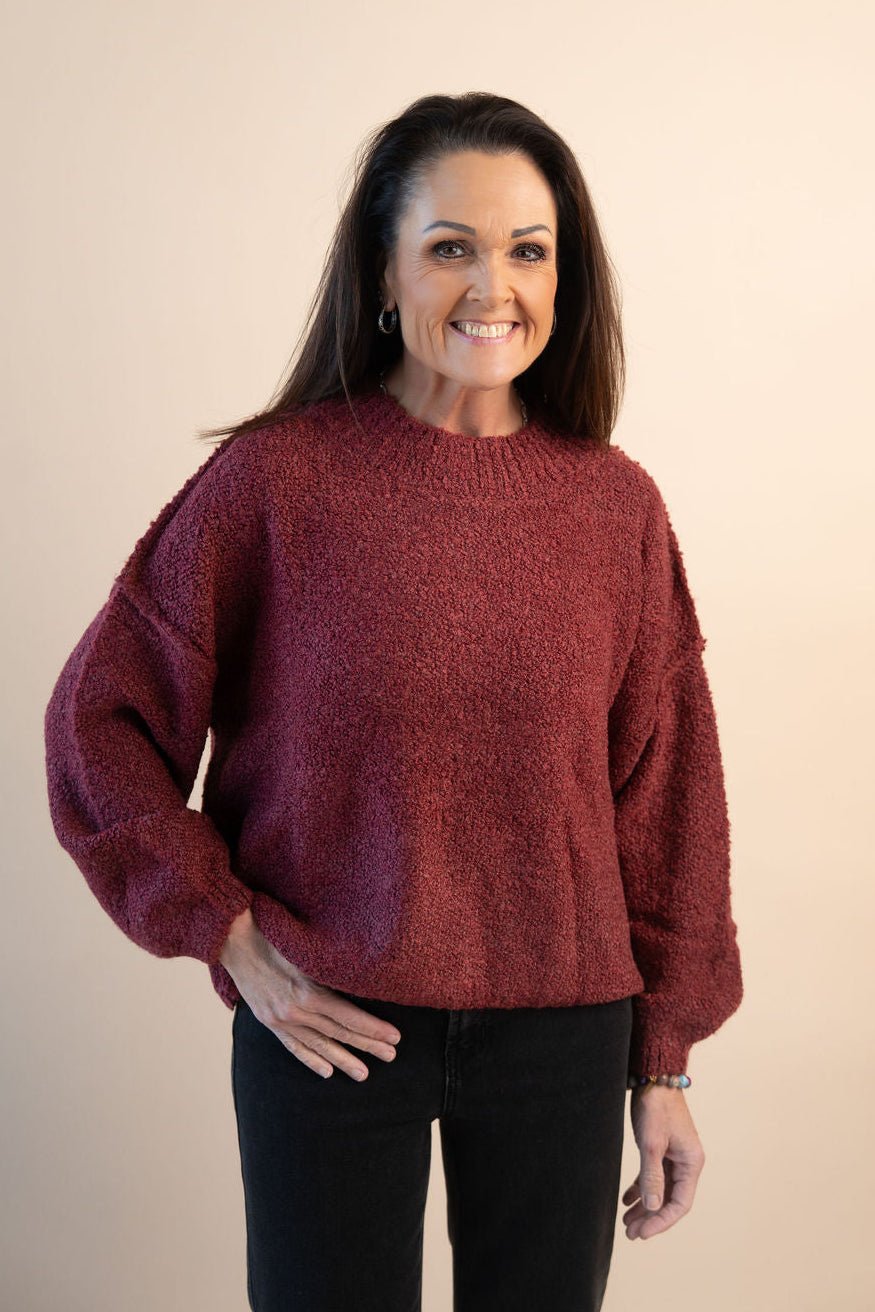 Boucle Crewneck Sweater - Mainstream Boutique