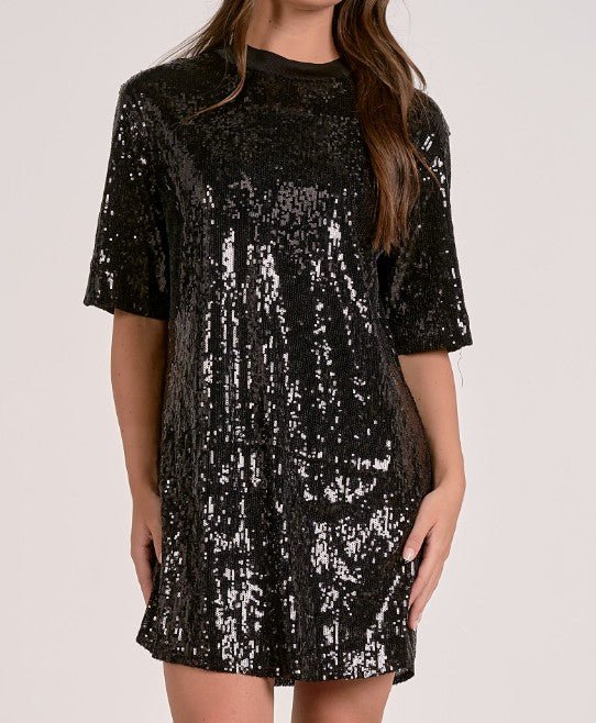Starstruck Black Sequin Shift Dress - Mainstream Boutique