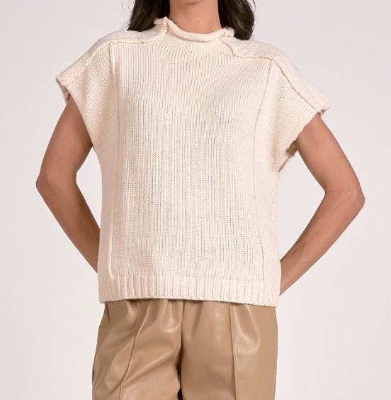 The Cream Line Cap Sleeve Knit - Mainstream Boutique