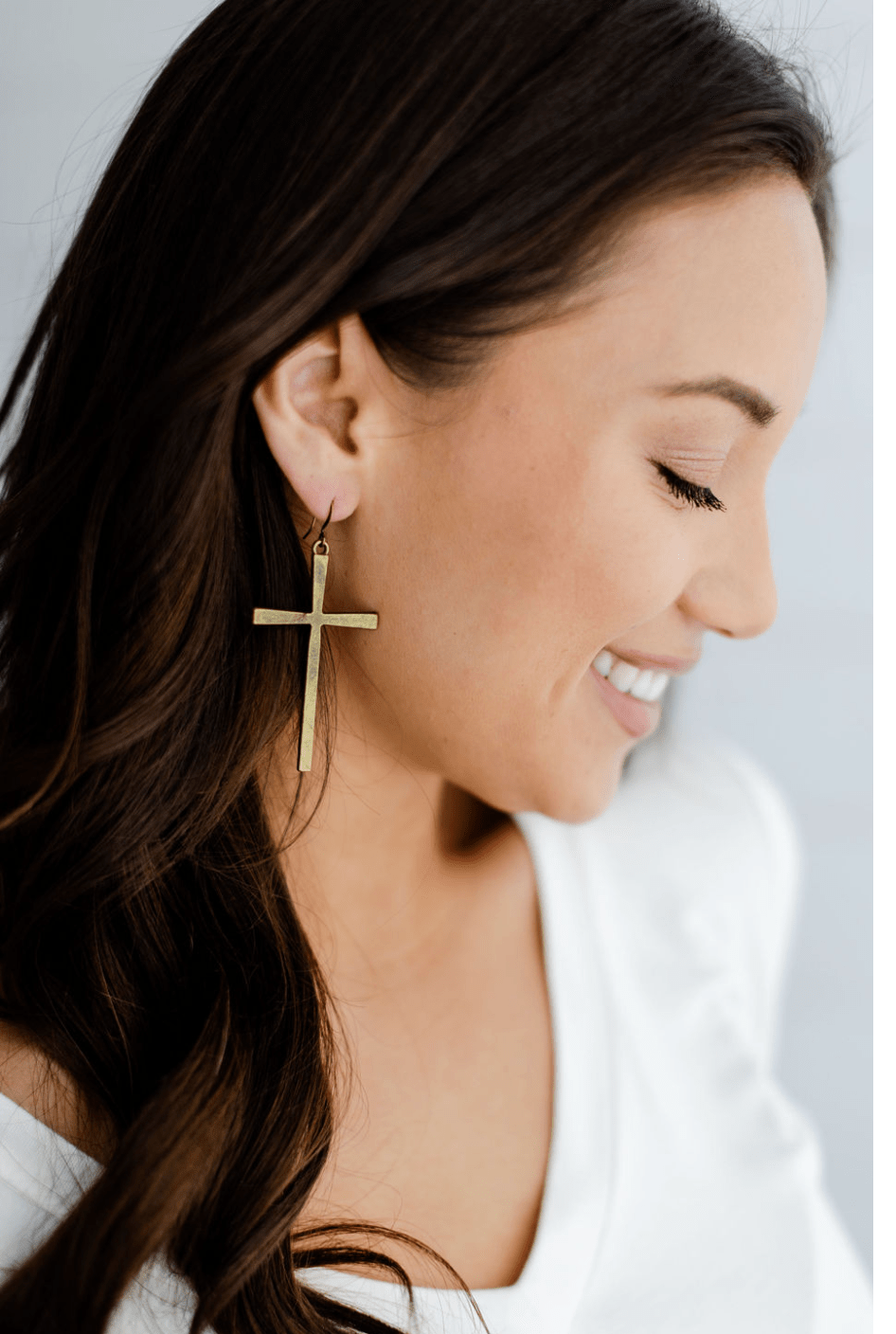 Large Modern Cross Earring - Mainstream Boutique