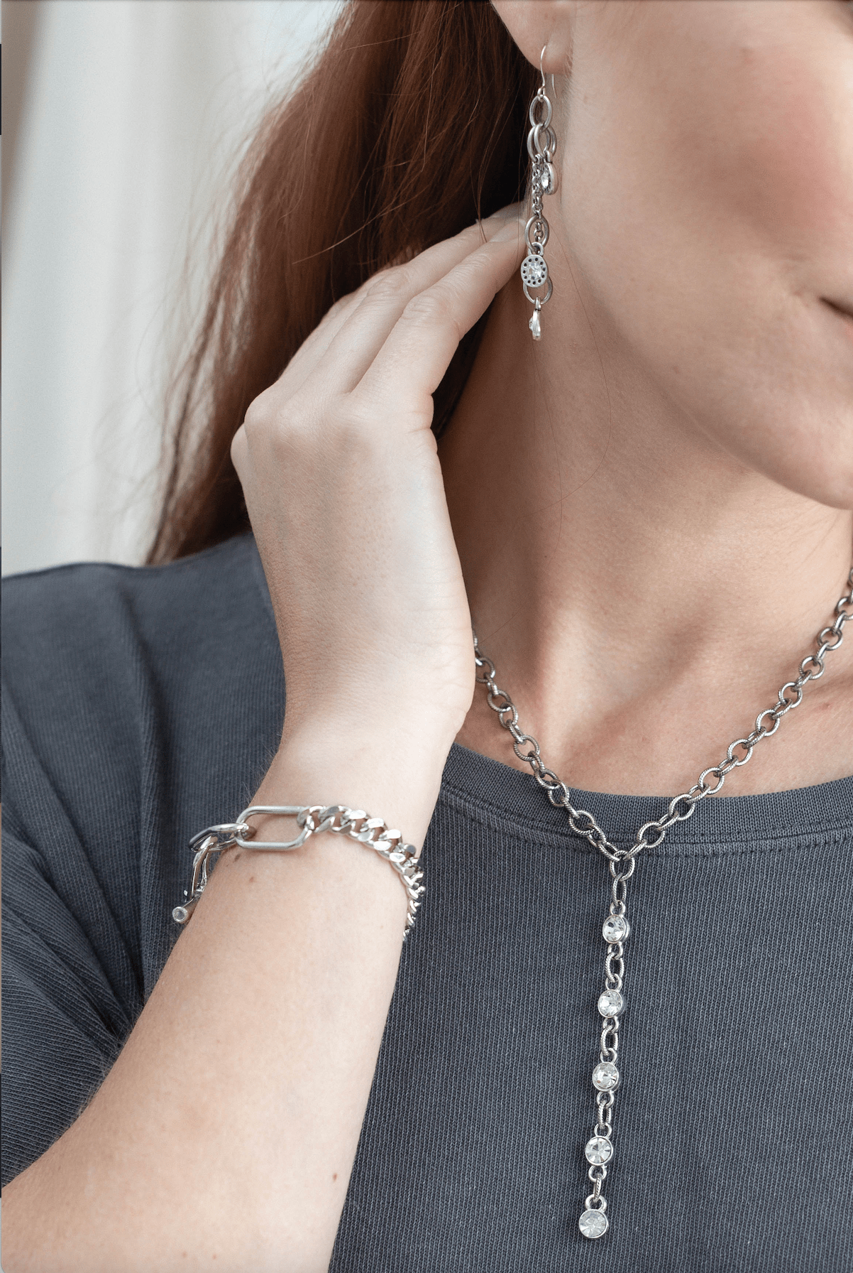 Crystal Diamond Cascade Necklace - Mainstream Boutique