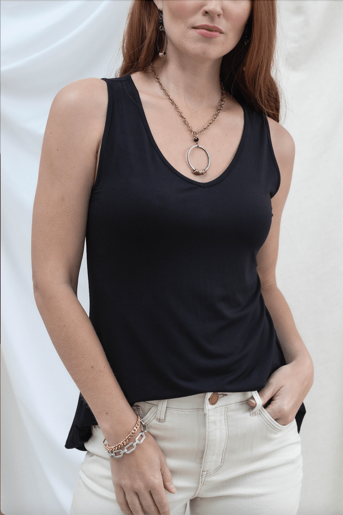 V Neck Swing Tank - Mainstream Boutique
