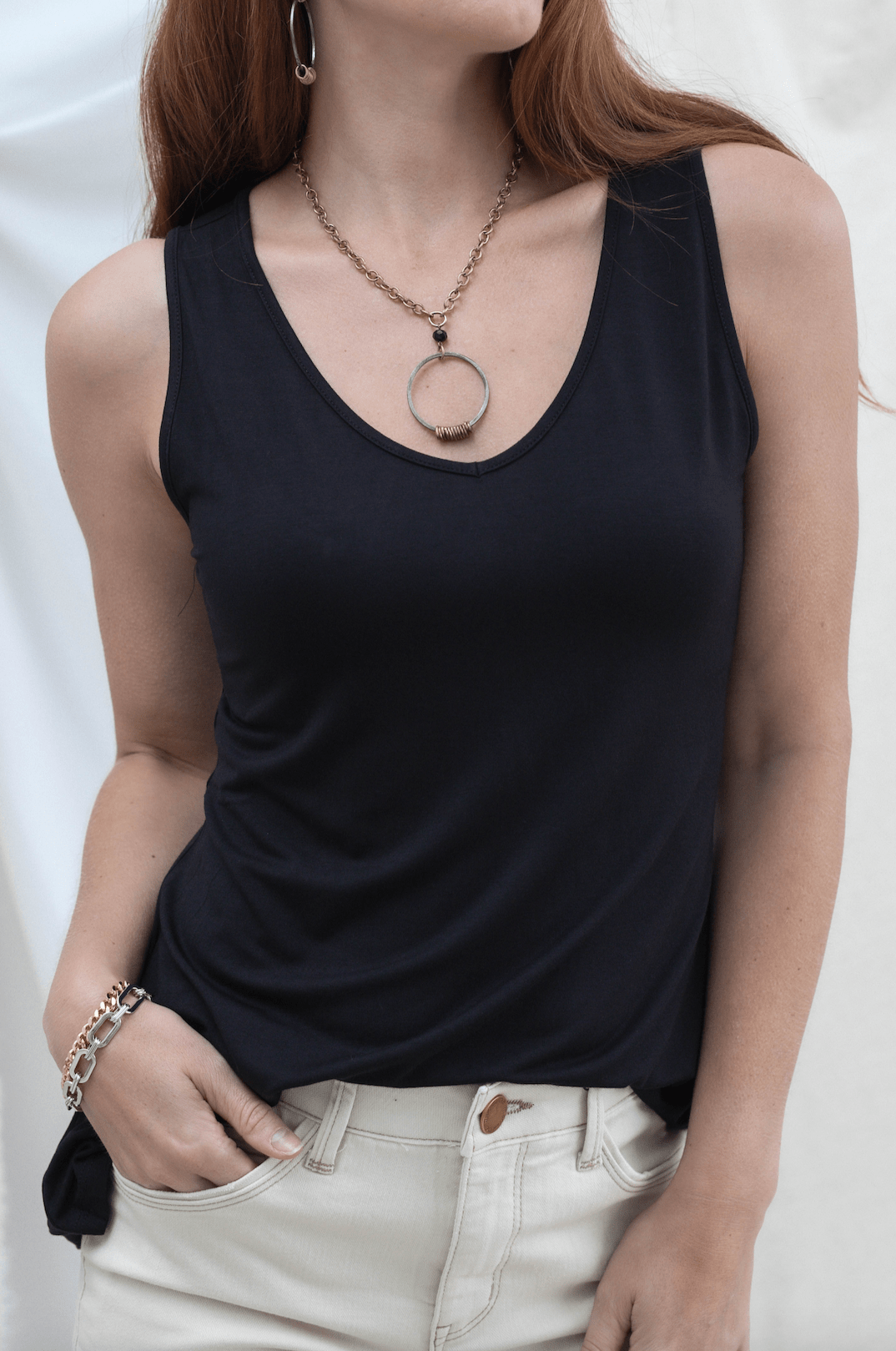 V Neck Swing Tank - Mainstream Boutique