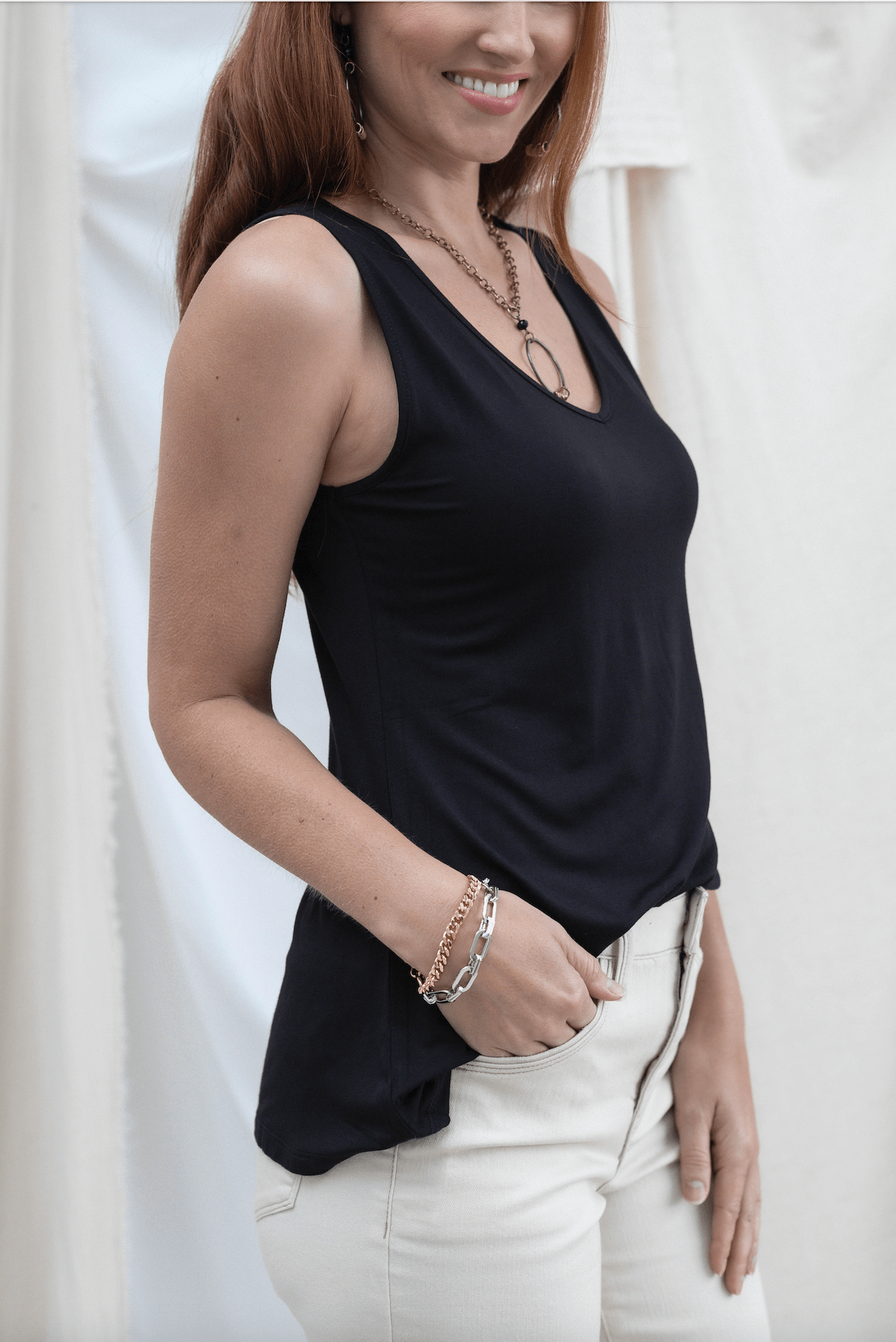 V Neck Swing Tank - Mainstream Boutique