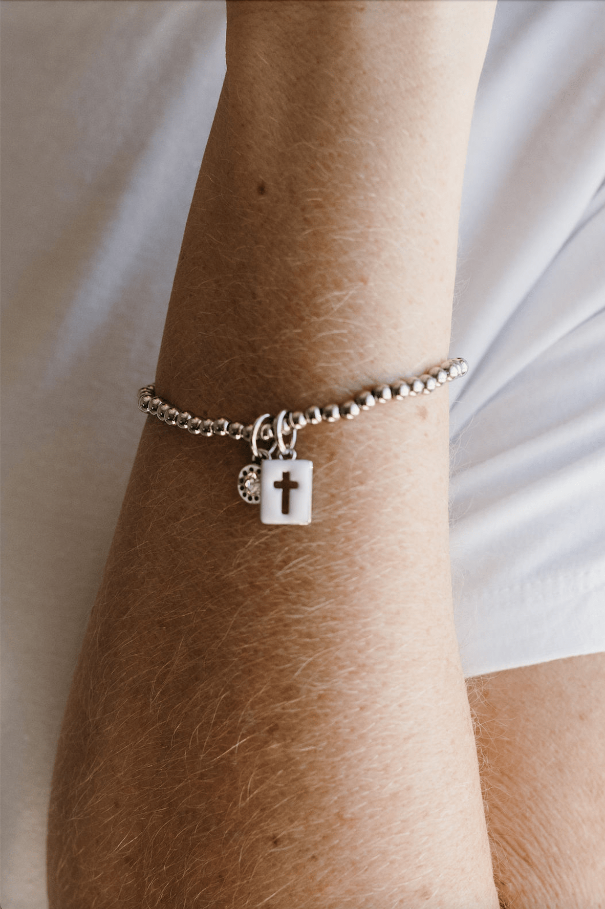 Enamel Cross Beaded Bracelet - Mainstream Boutique