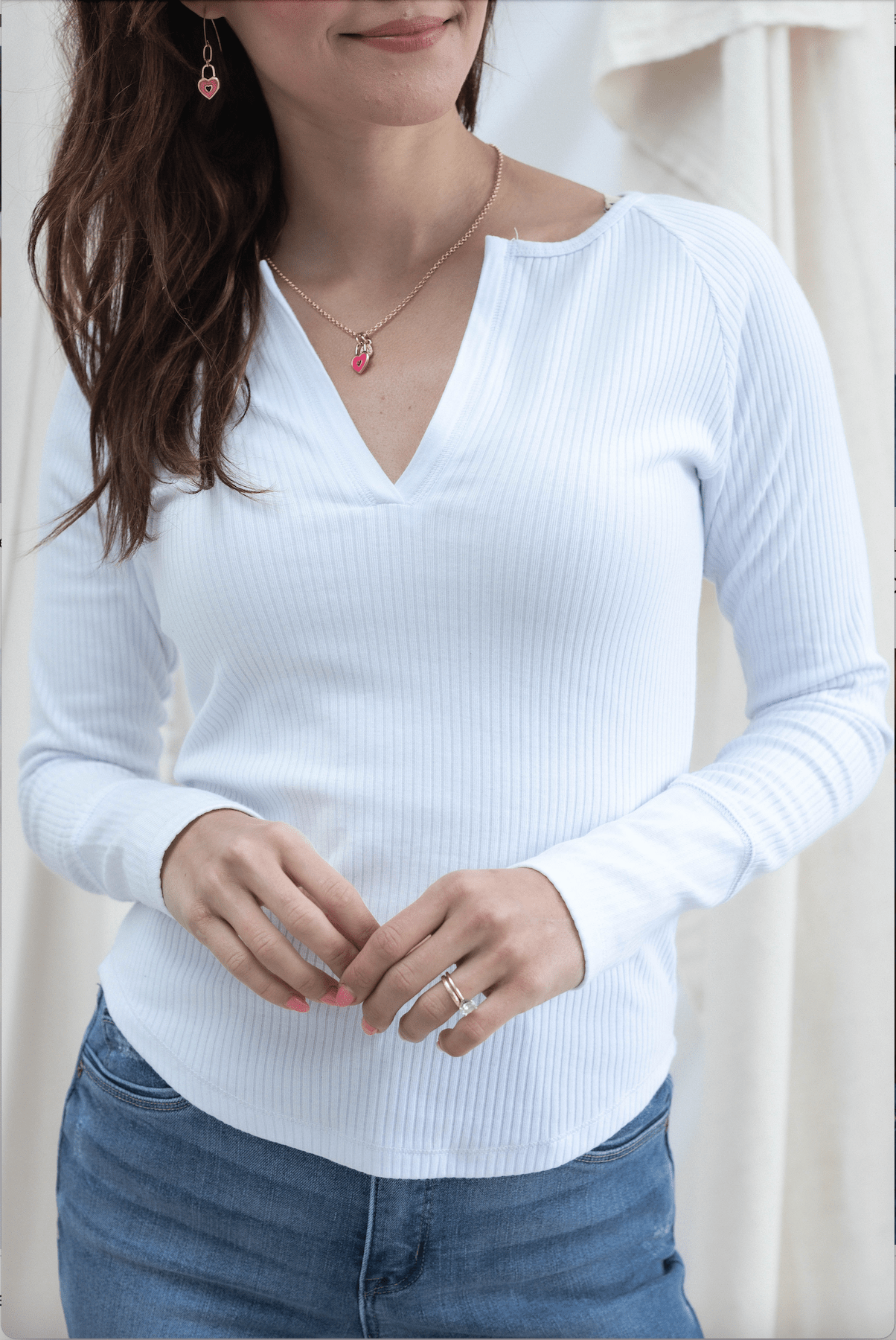 Ribbed Henley Long Sleeve - Mainstream Boutique