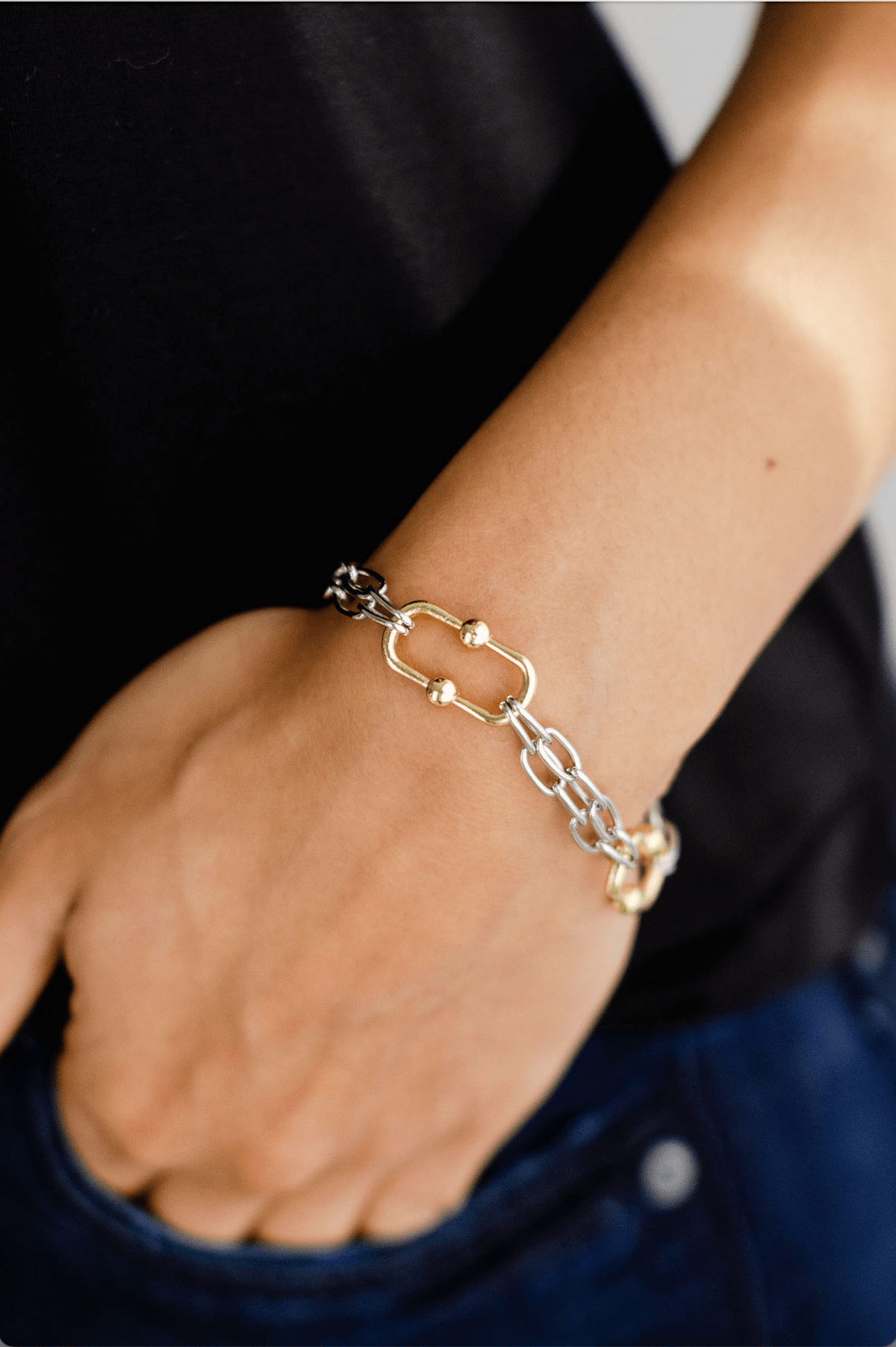 Double Bar Link Bracelet - Mainstream Boutique