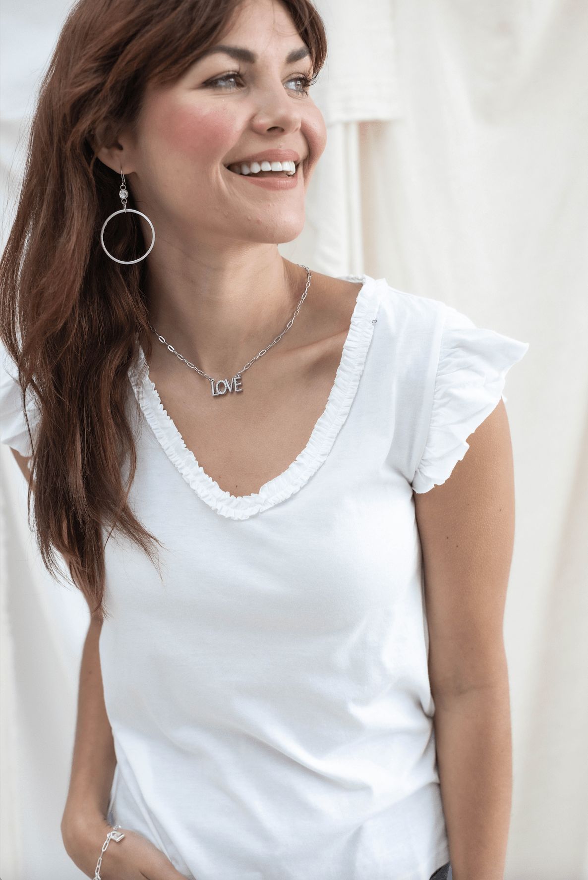 V Neck Feminine Detail Top - 2 Colors - Mainstream Boutique