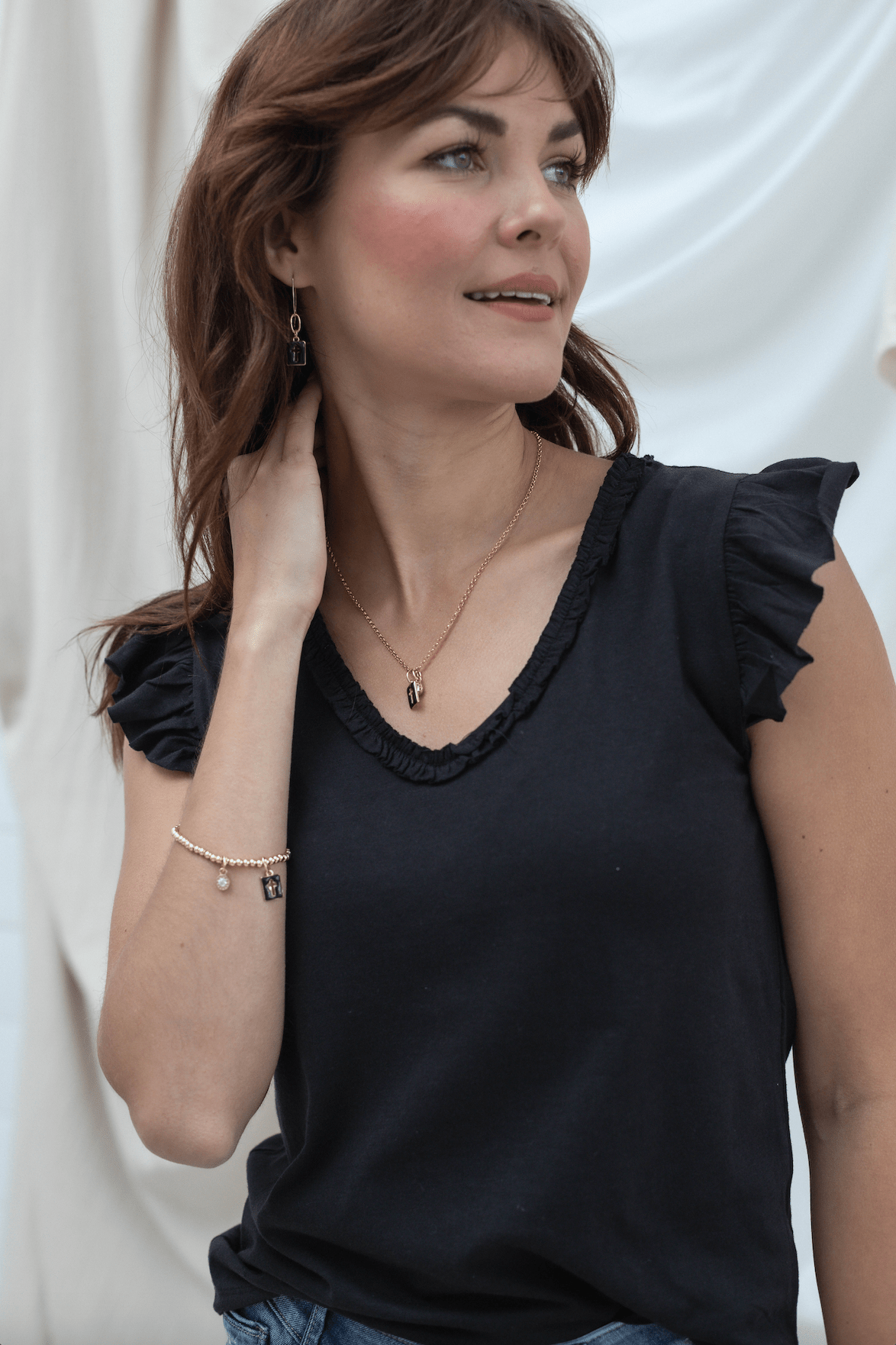 V Neck Feminine Detail Top - 2 Colors - Mainstream Boutique