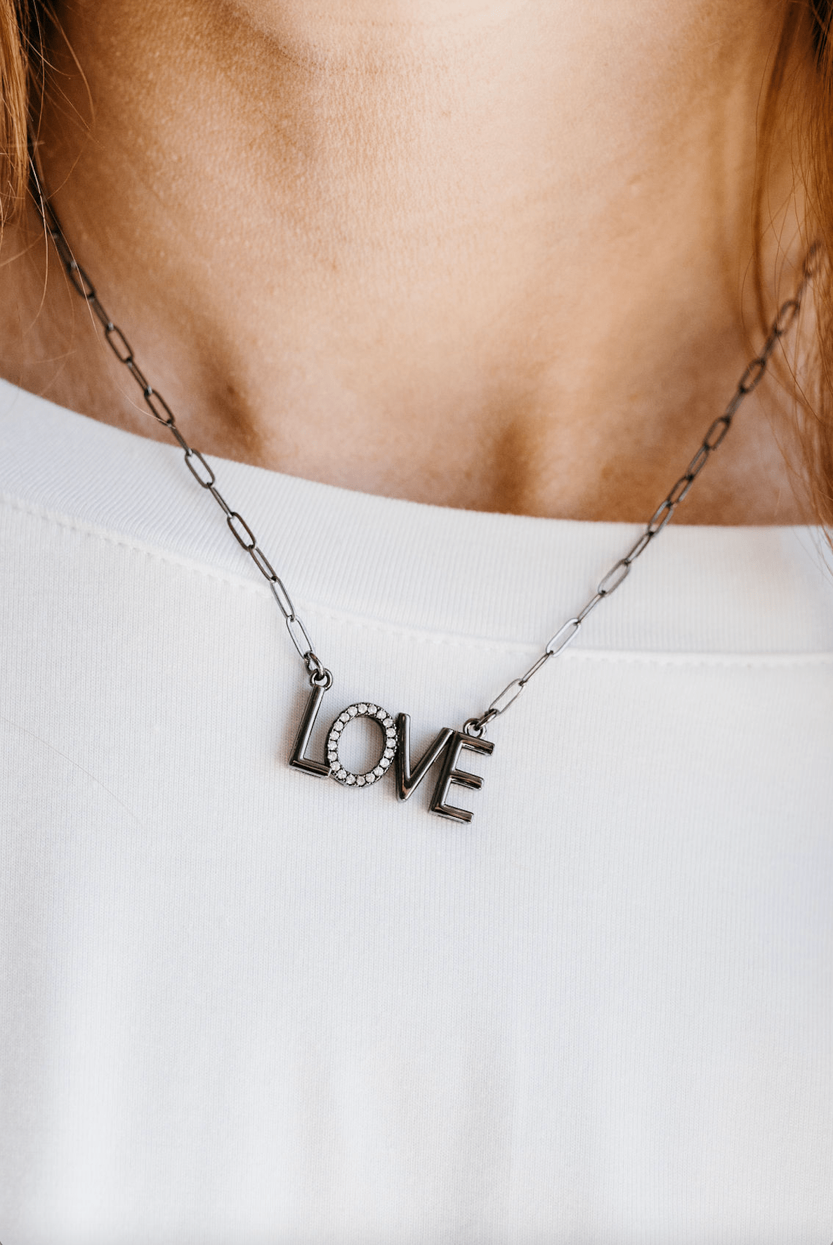 Dainty Love Box Necklace - Gunmetal - Mainstream Boutique