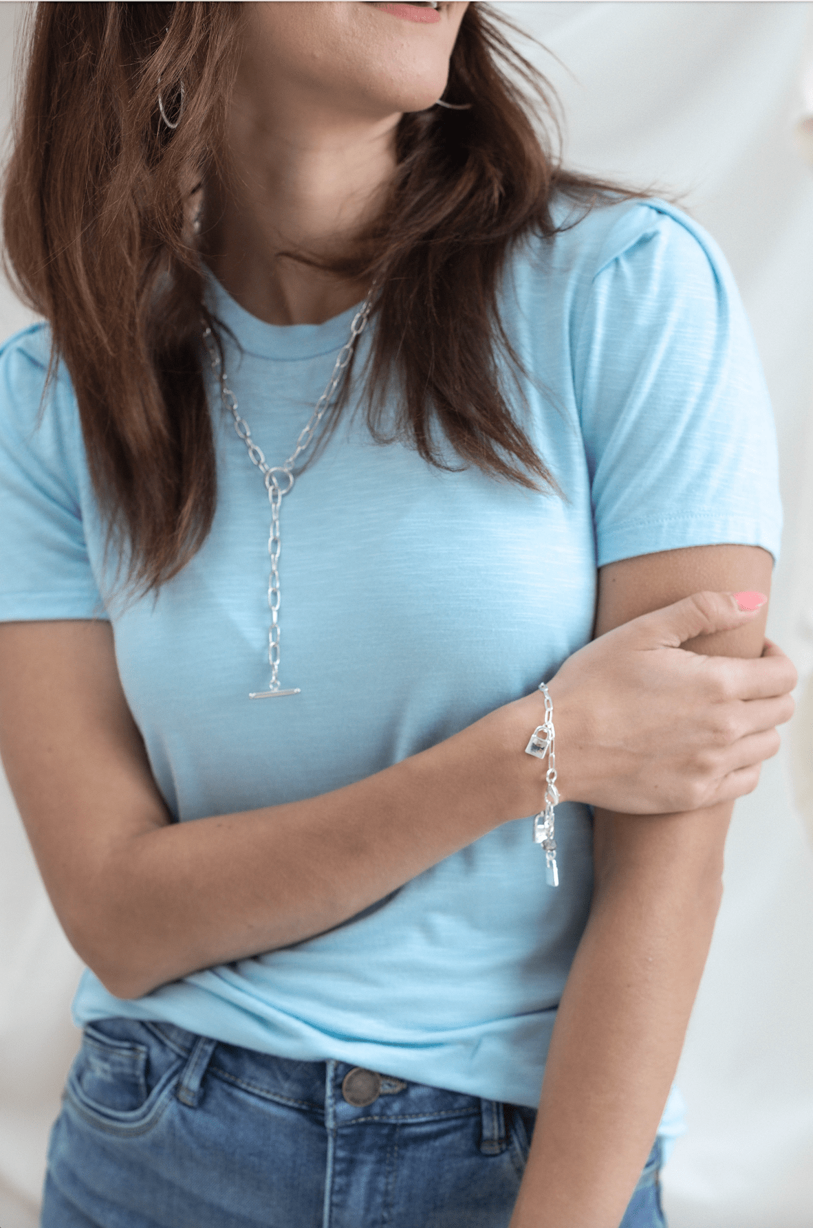 Slub Short Sleeve Top - Blue - Mainstream Boutique