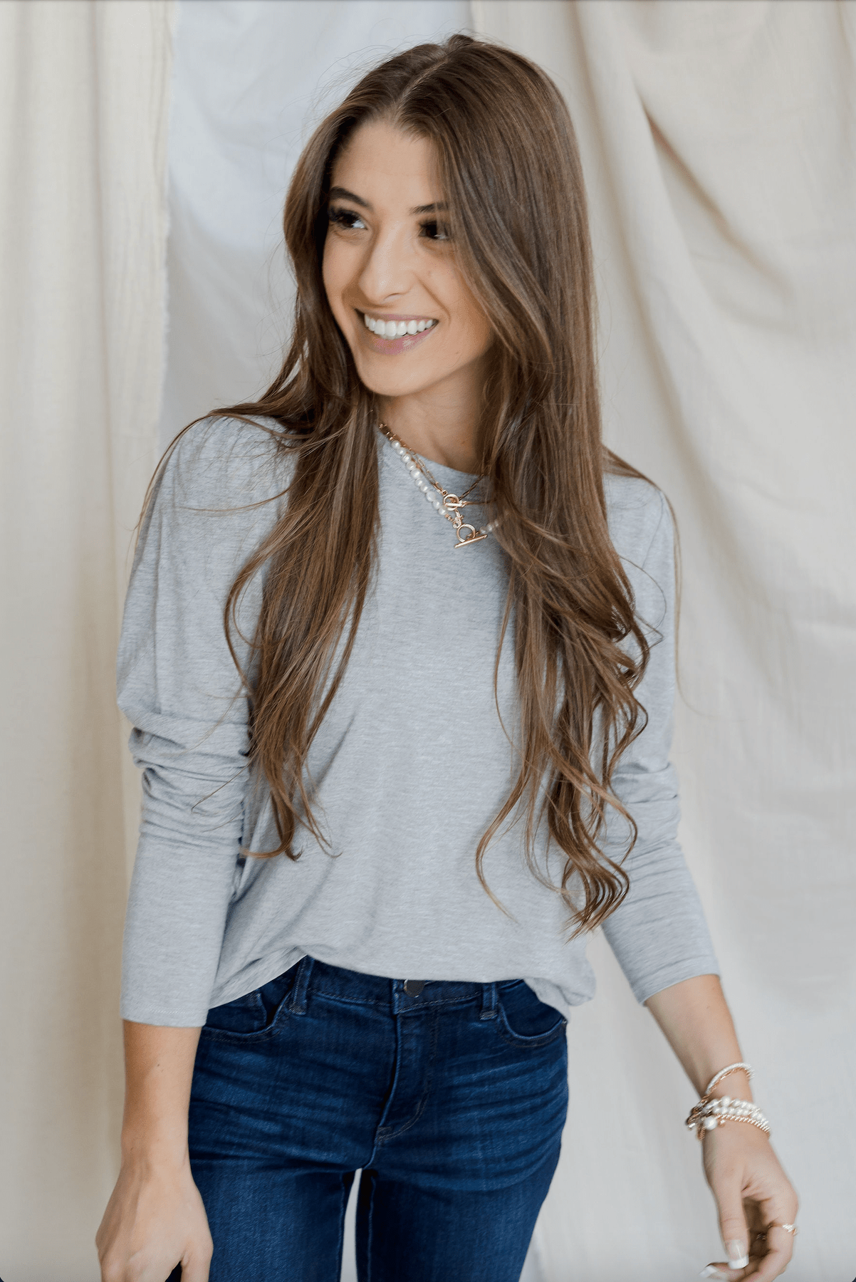 Day - Ready Puff Sleeve Tee - Heather Grey - Mainstream Boutique