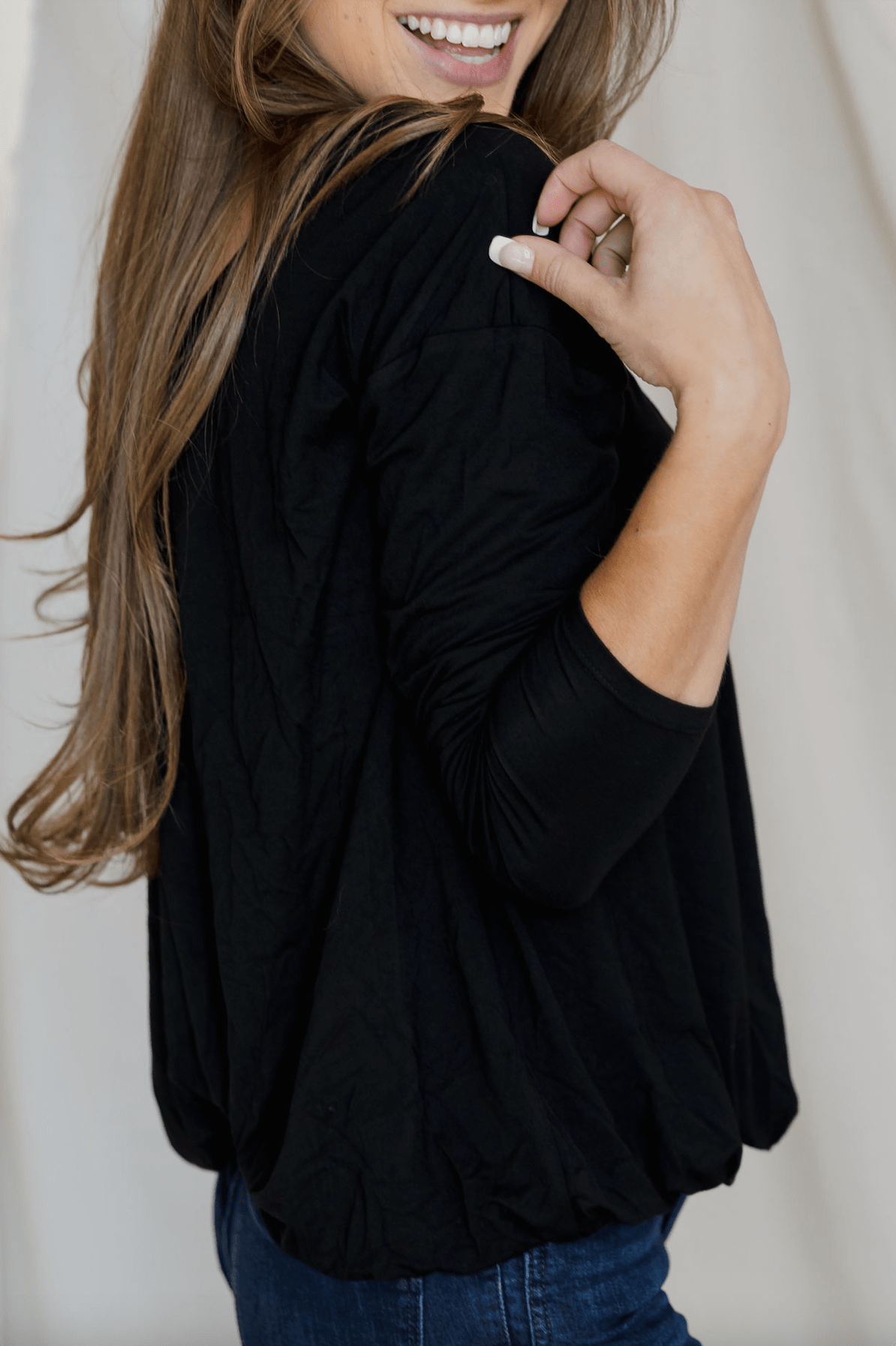 Flatter - Me - Crazy Bubble Top - Black - Mainstream Boutique
