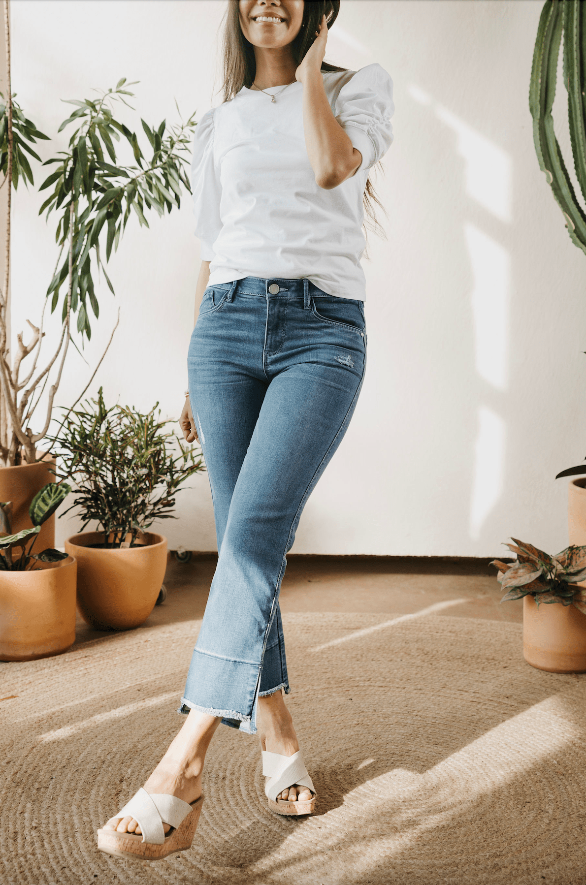 Bold And Beautiful Ruched Sleeve Top - White - Mainstream Boutique