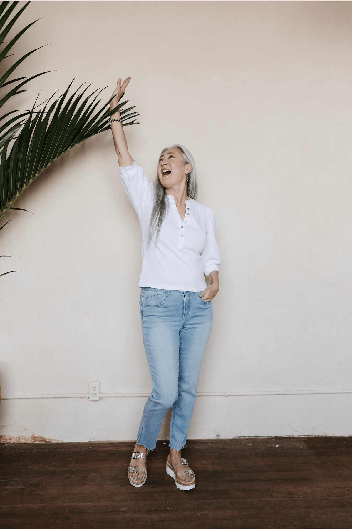 Chloe Button Front Top - White - Mainstream Boutique