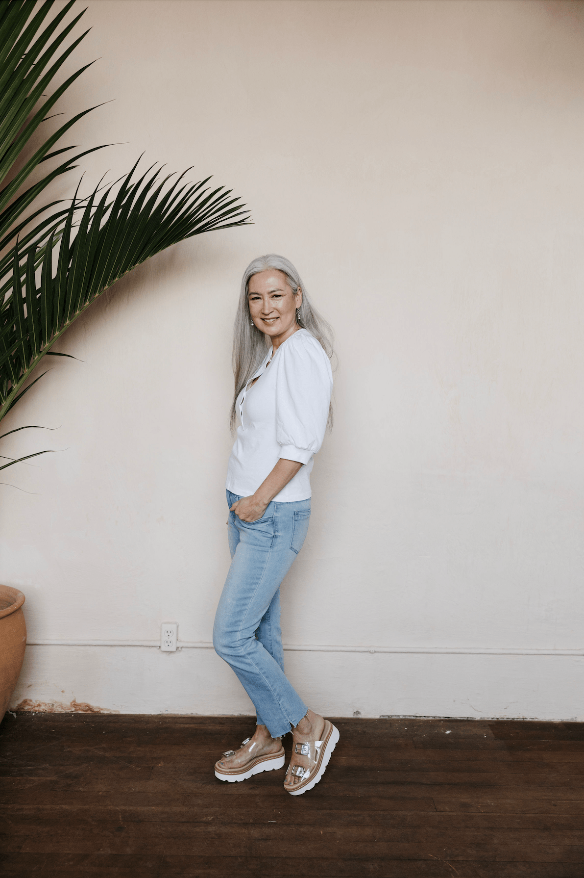 Chloe Button Front Top - White - Mainstream Boutique