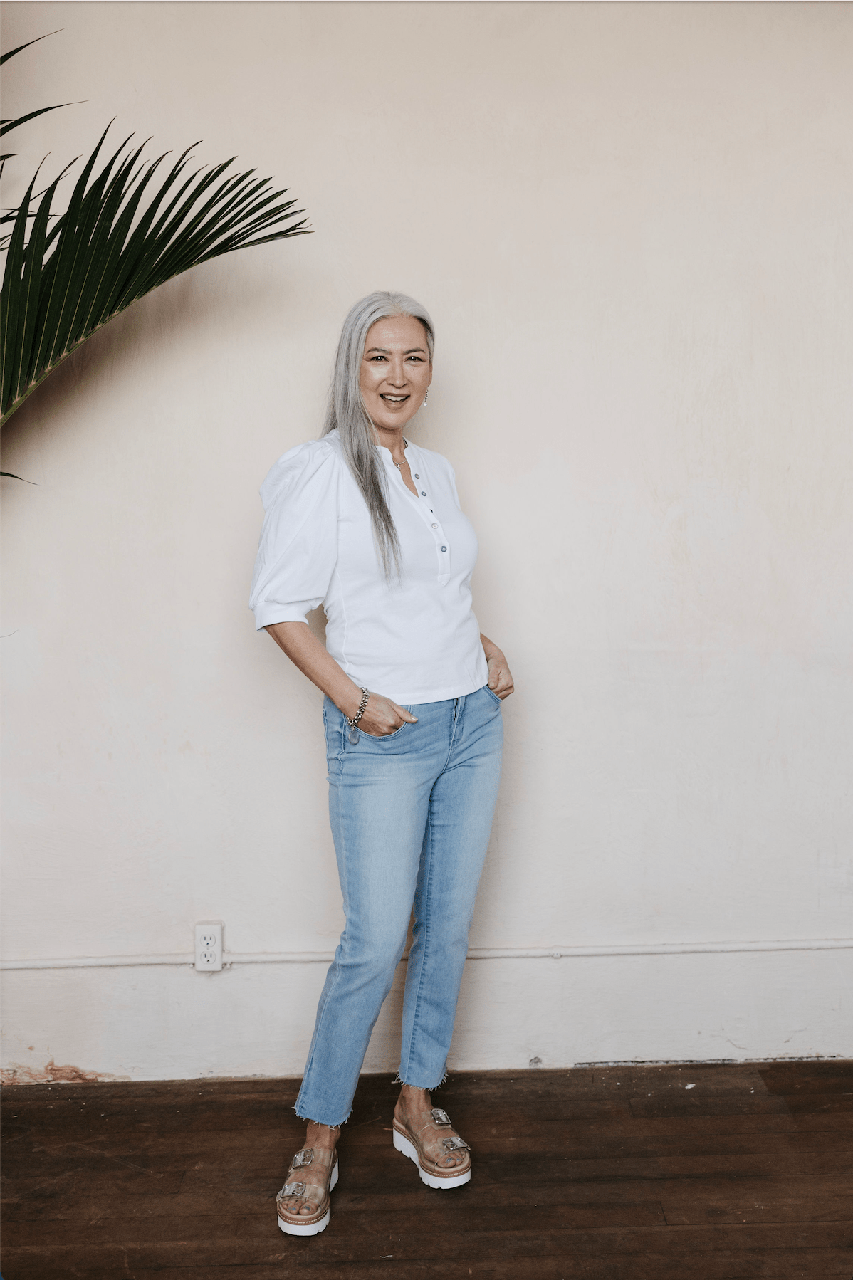 Chloe Button Front Top - White - Mainstream Boutique